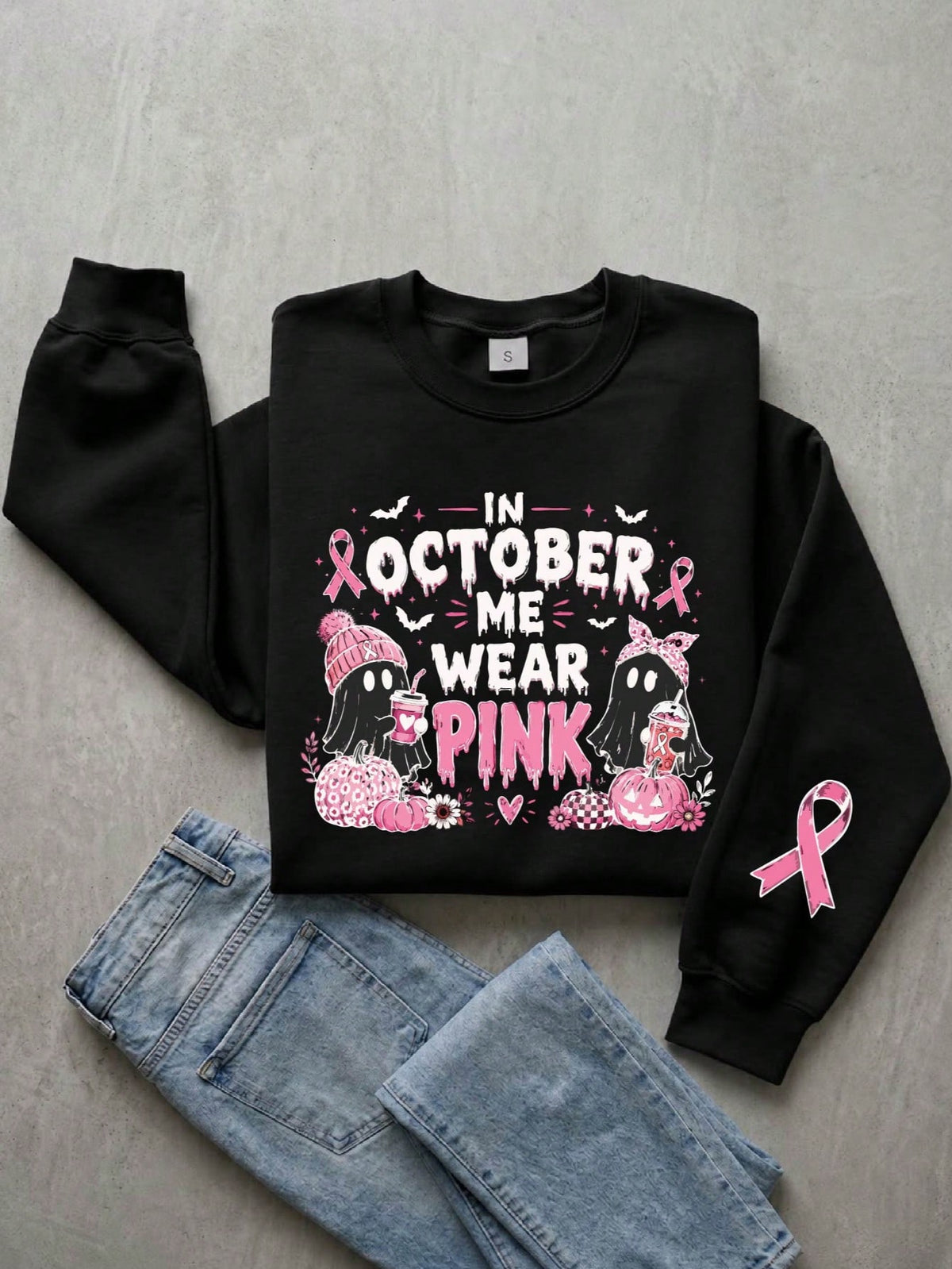 In October We Wear Pink Sweatshirt