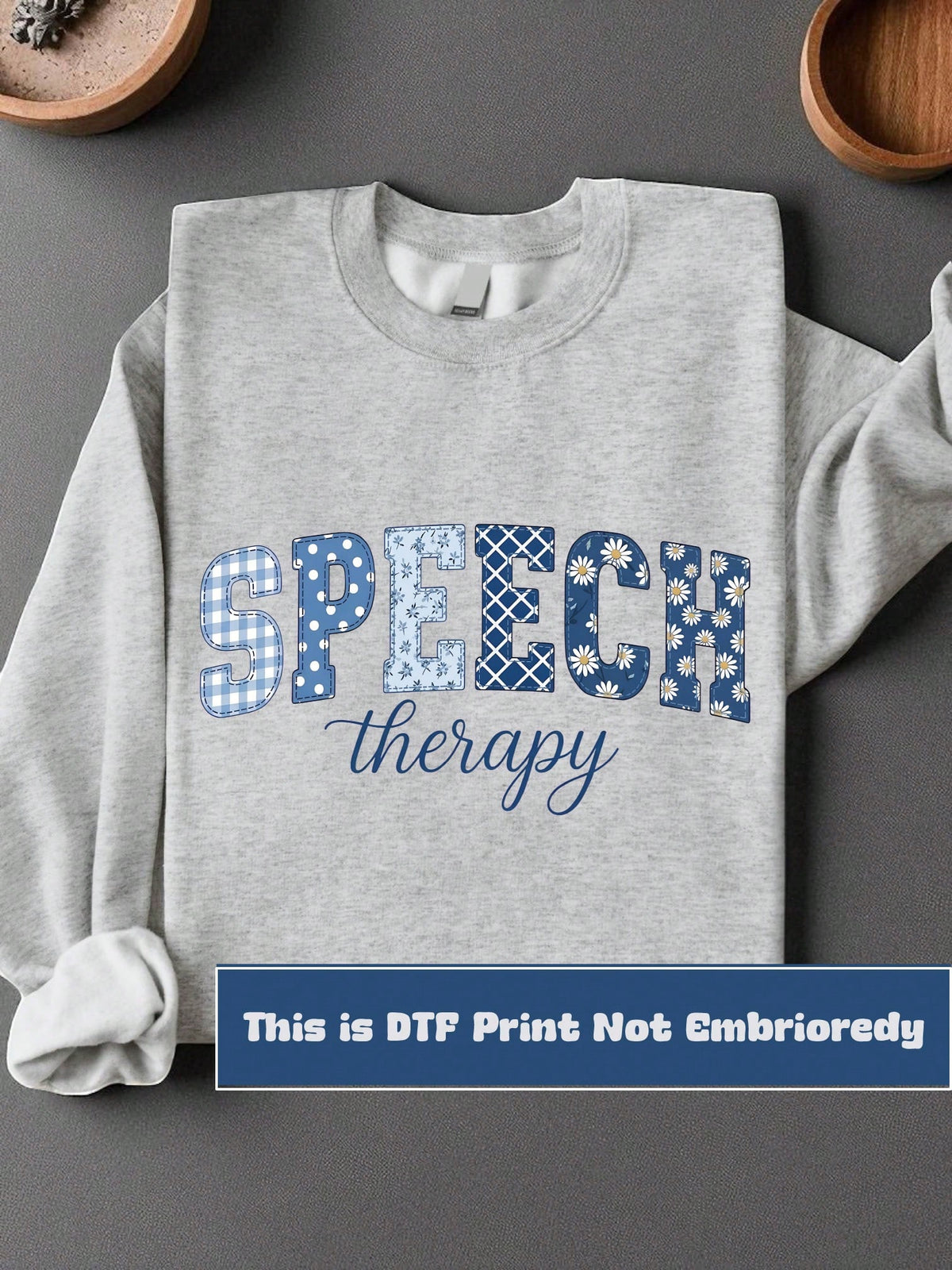 Speech Therapy Faux Patchwork Unisex Sweatshirt