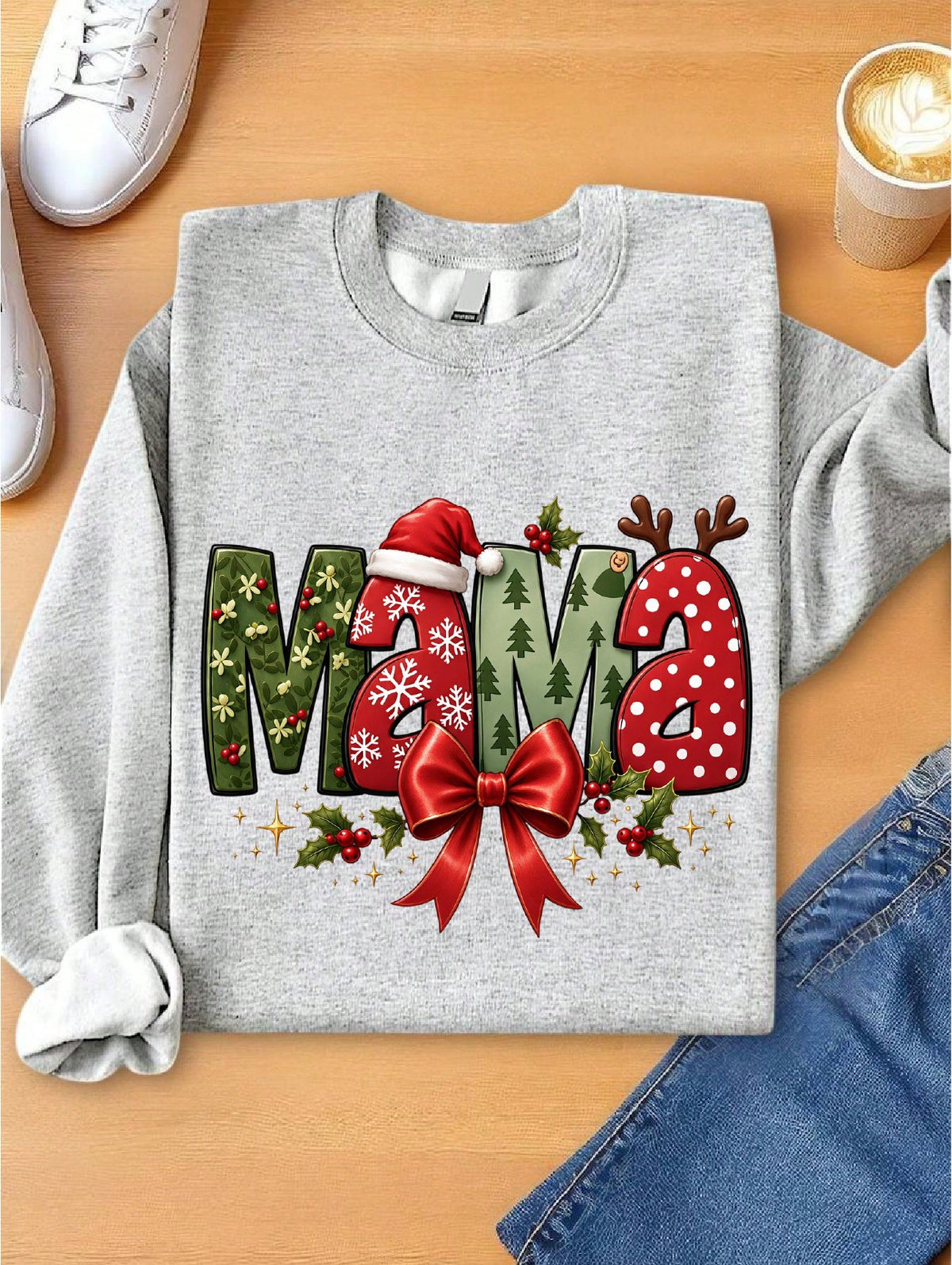 Mama Christmas Coquette Sweatshirt