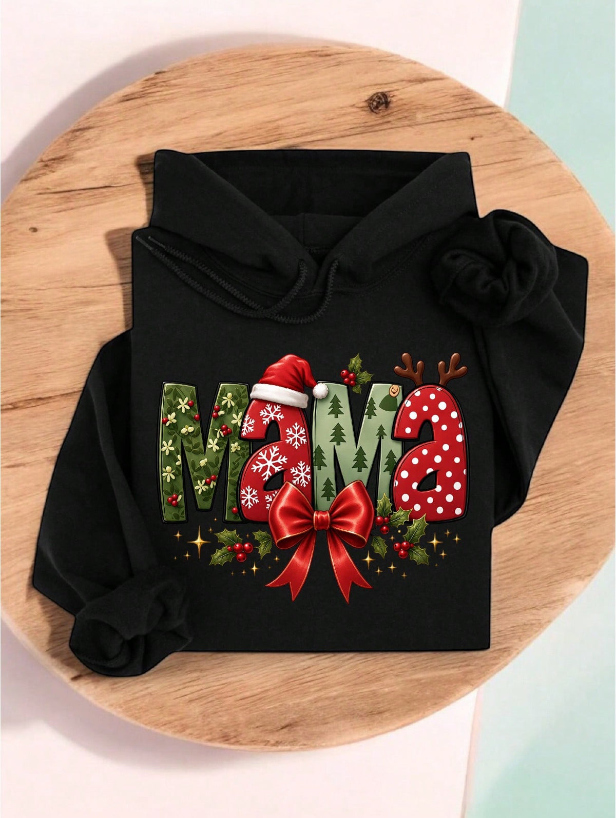 Mama Christmas Coquette Hoodie