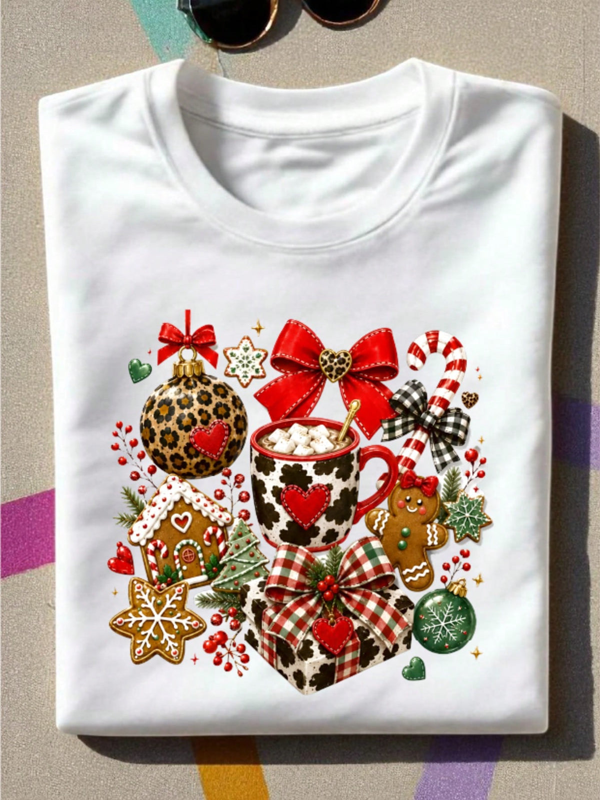 Leopard Ornament Hot Cocoa Gingerbread T-Shirt