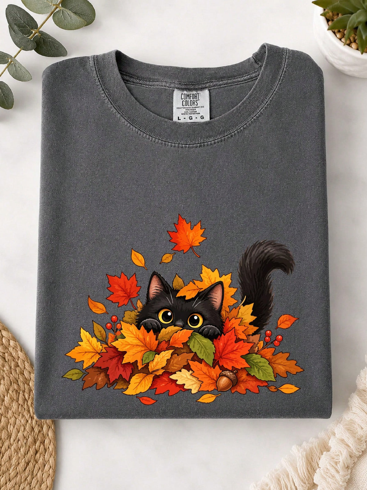 Fall Black Cat T-Shirt