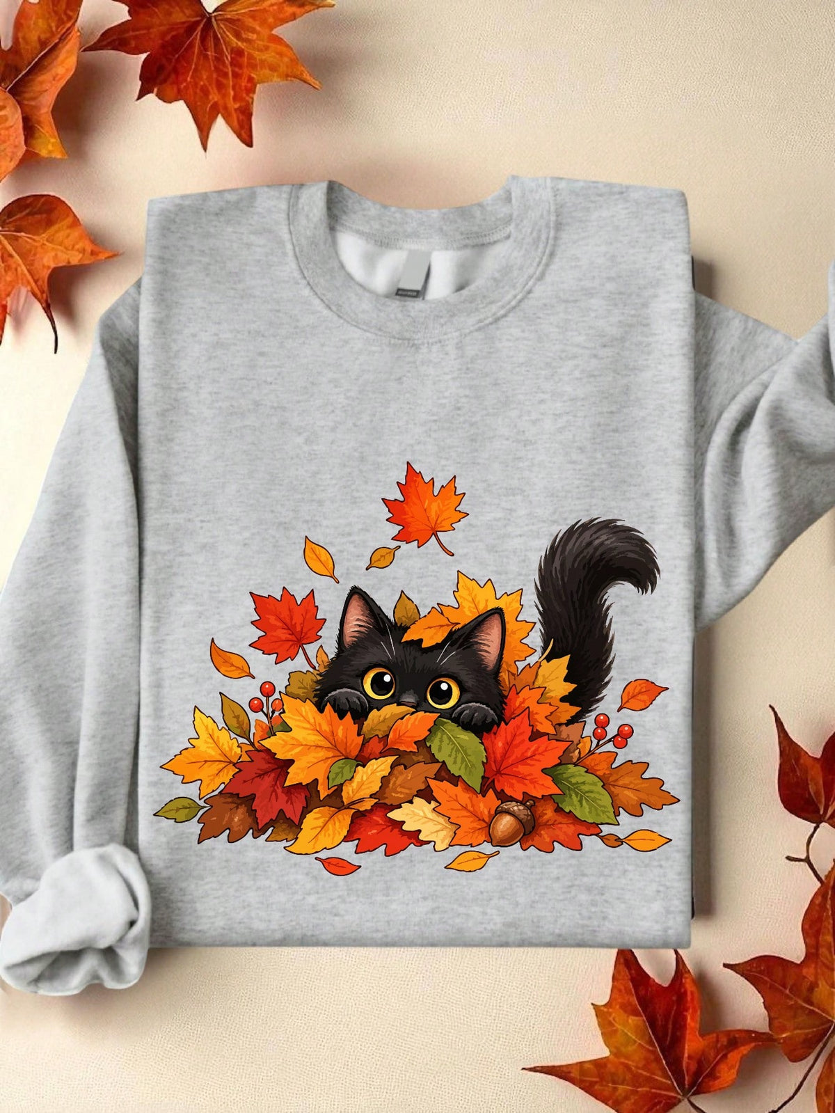 Fall Black Cat Sweatshirt