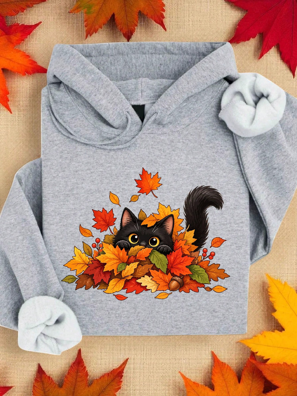 Fall Black Cat Hoodie