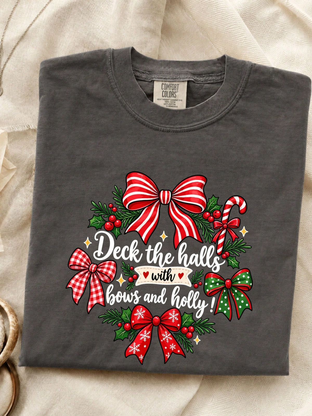 Deck The Halls With Bow And Holly T-Shirt