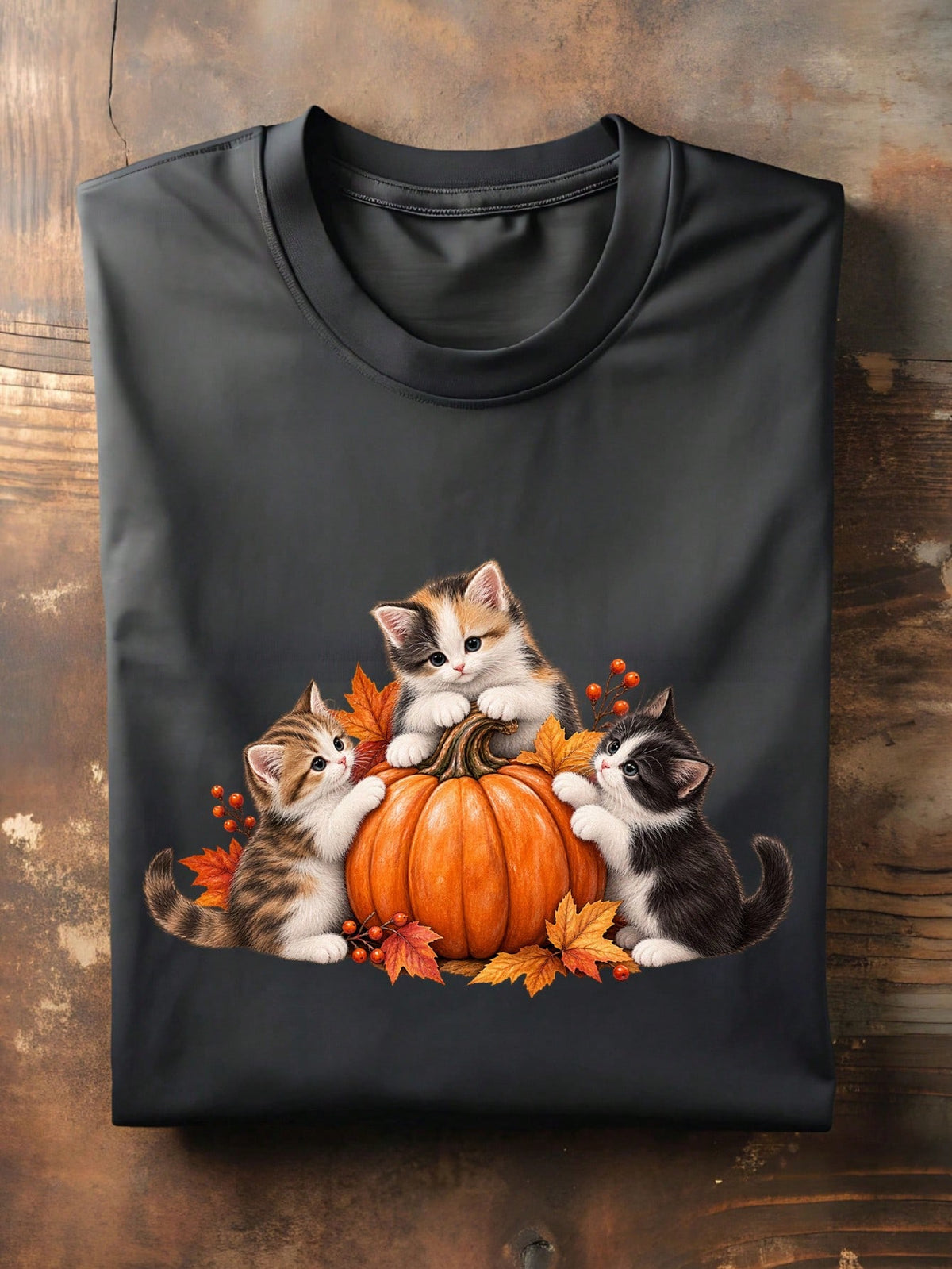 Fall Pumpkin Cat T-Shirt