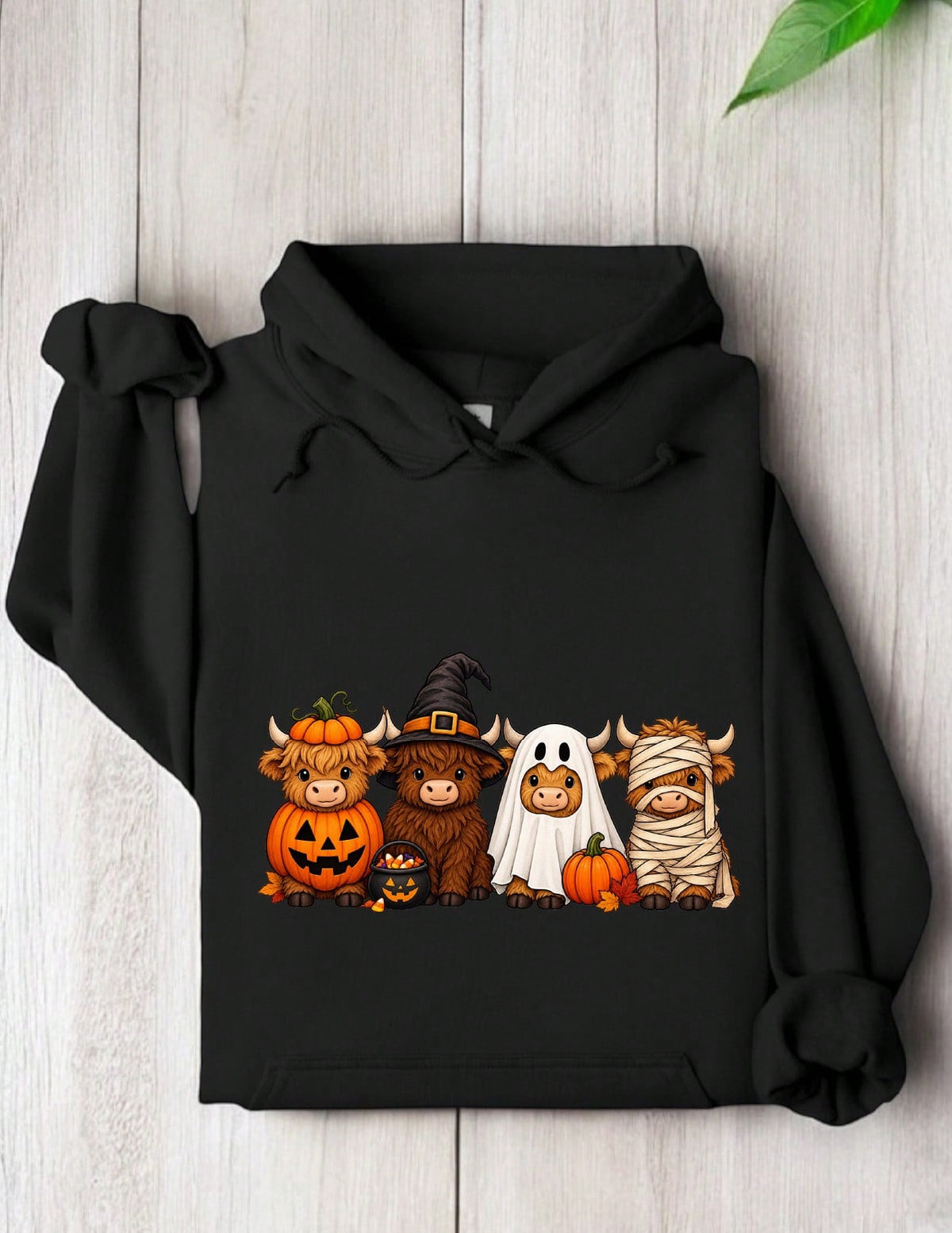Halloween Highland Cow Hoodie