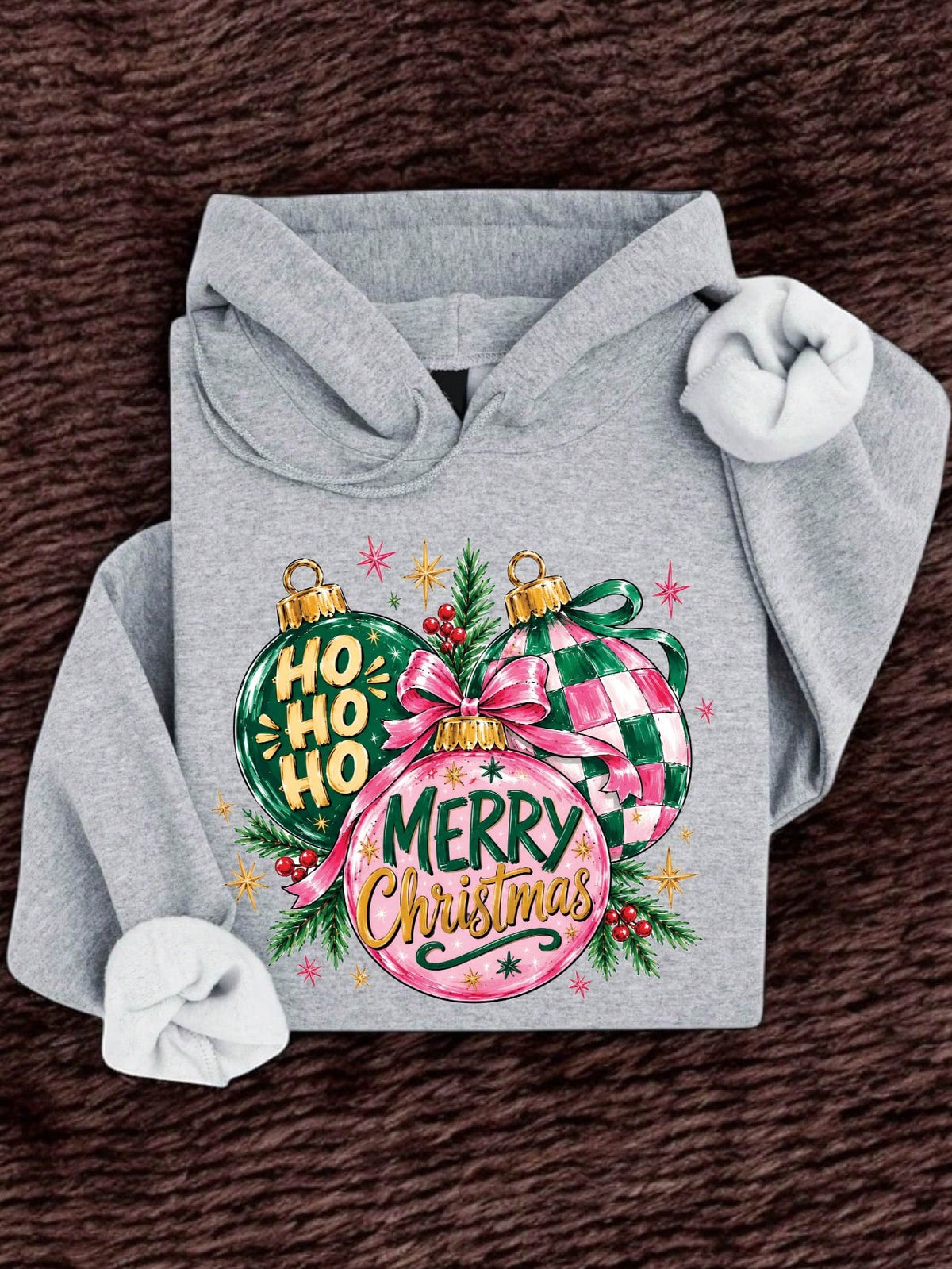 Christmas Ornaments Brushstroke Hoodie