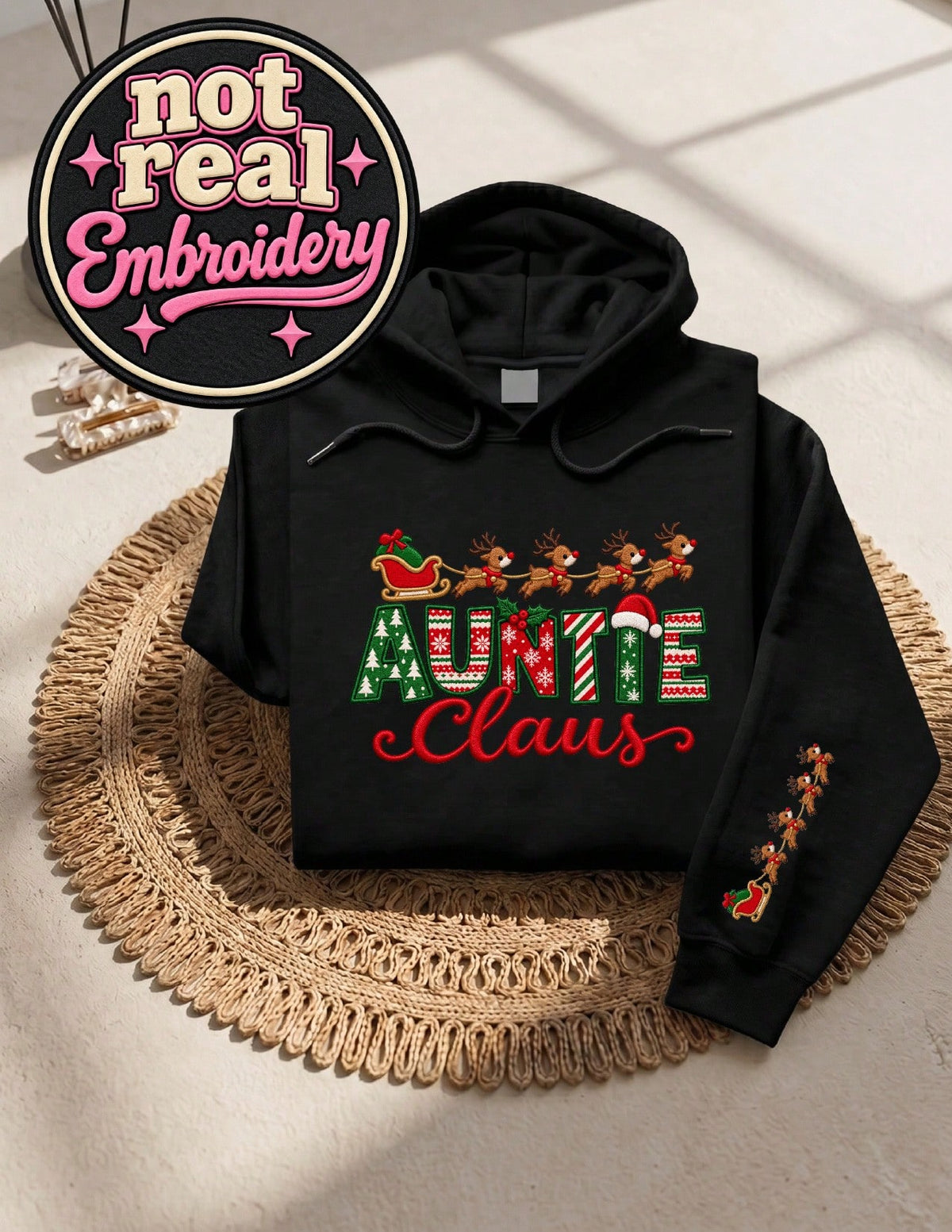 Auntie Claus (DTF Graphic Print) Hoodie