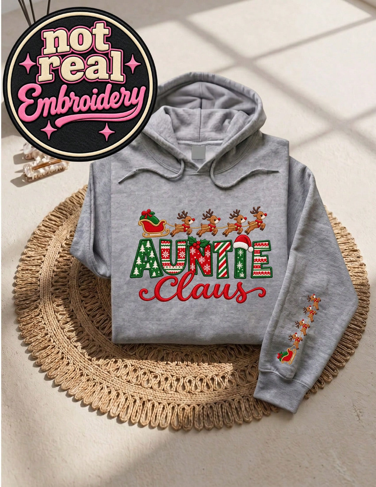 Auntie Claus (DTF Graphic Print) Hoodie