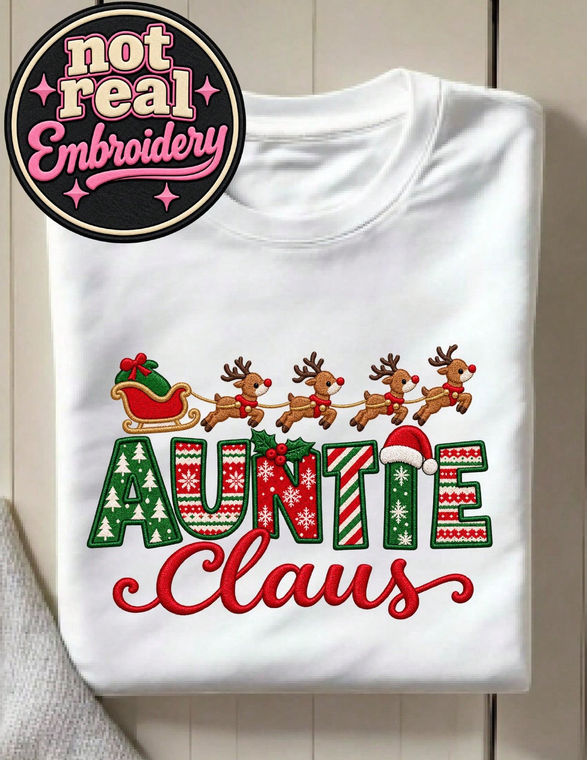 Auntie Claus (DTF Graphic Print) T-Shirt