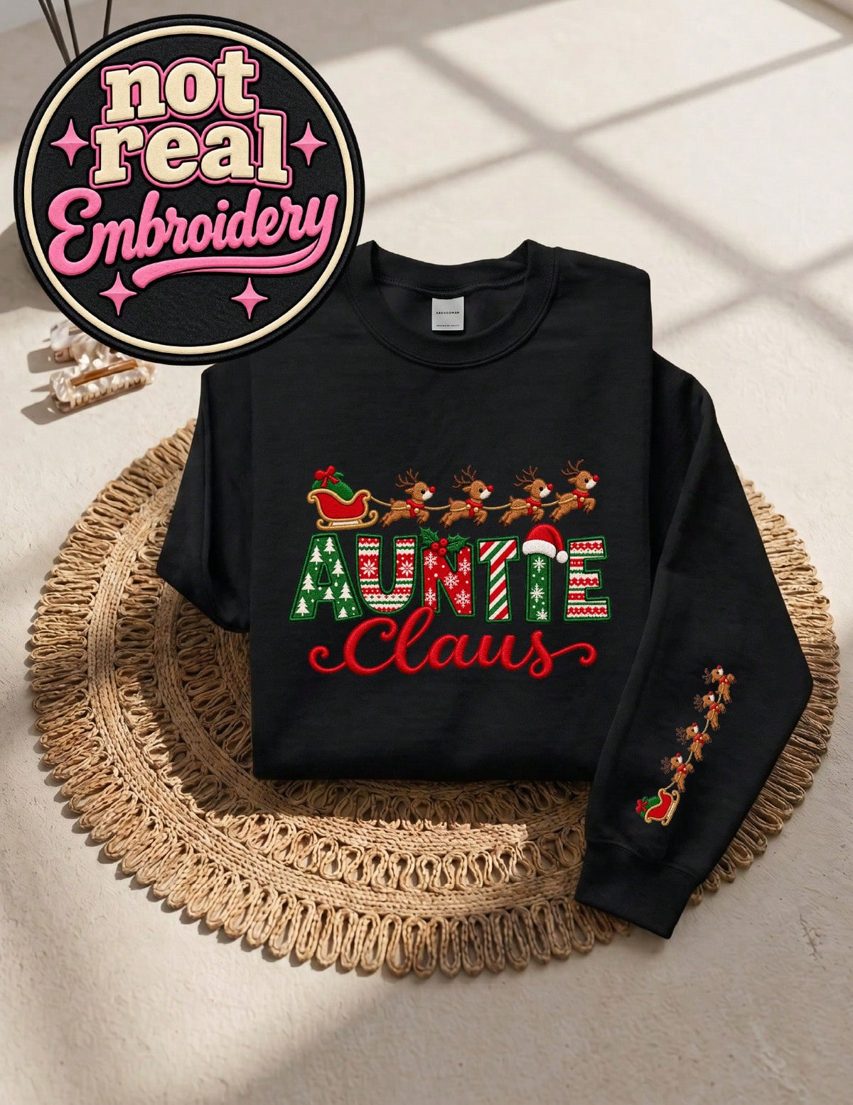 Auntie Claus (DTF Graphic Print) Sweatshirt