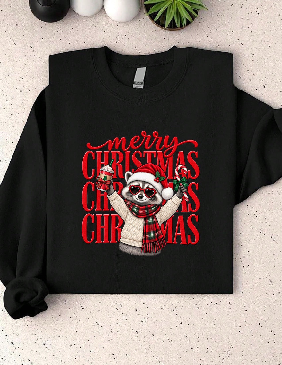 Merry Christmas Raccoon Sweatshirt
