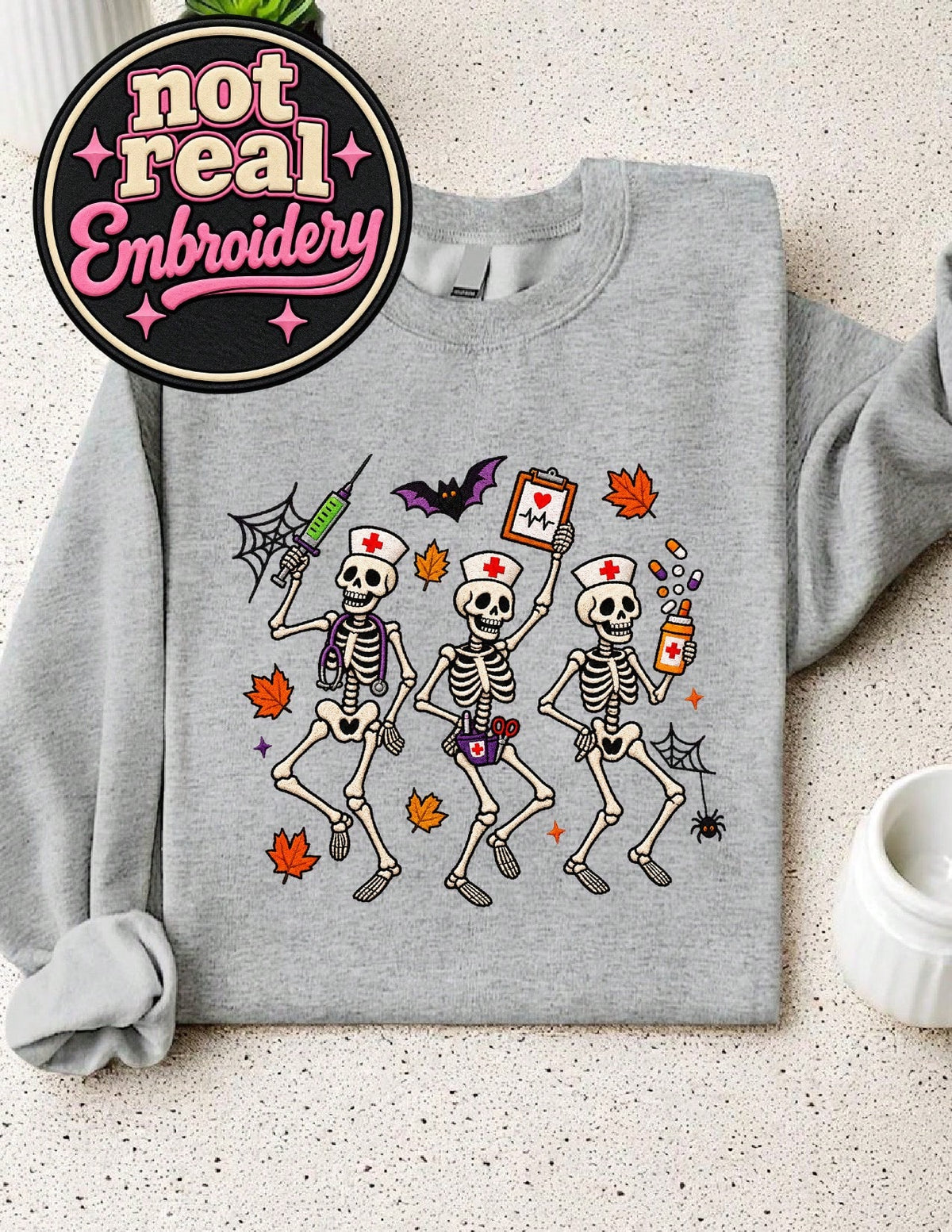 Halloween Nurse Skeleton (DTF Graphic) Sweatshirt