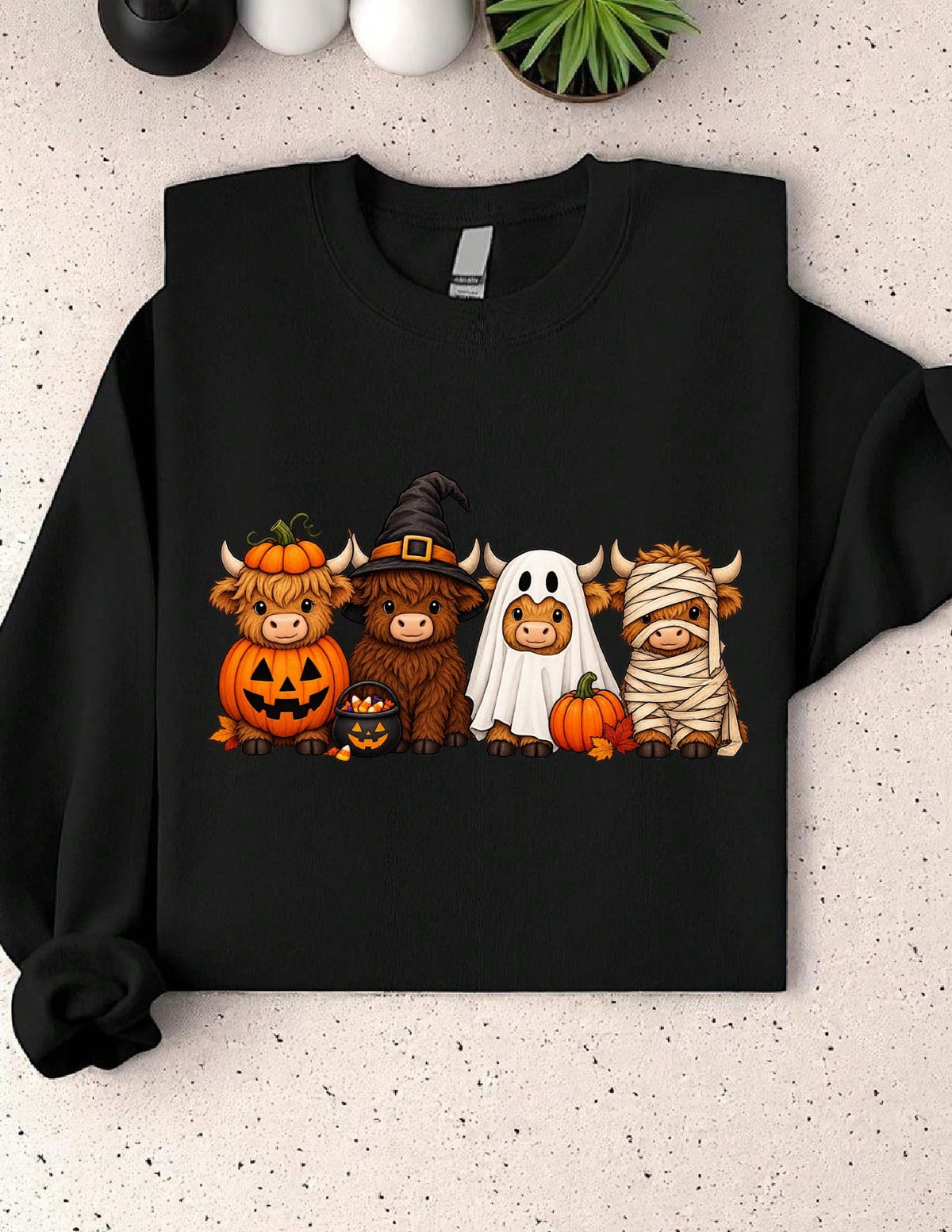 Halloween Highland Cow Sweatshirt
