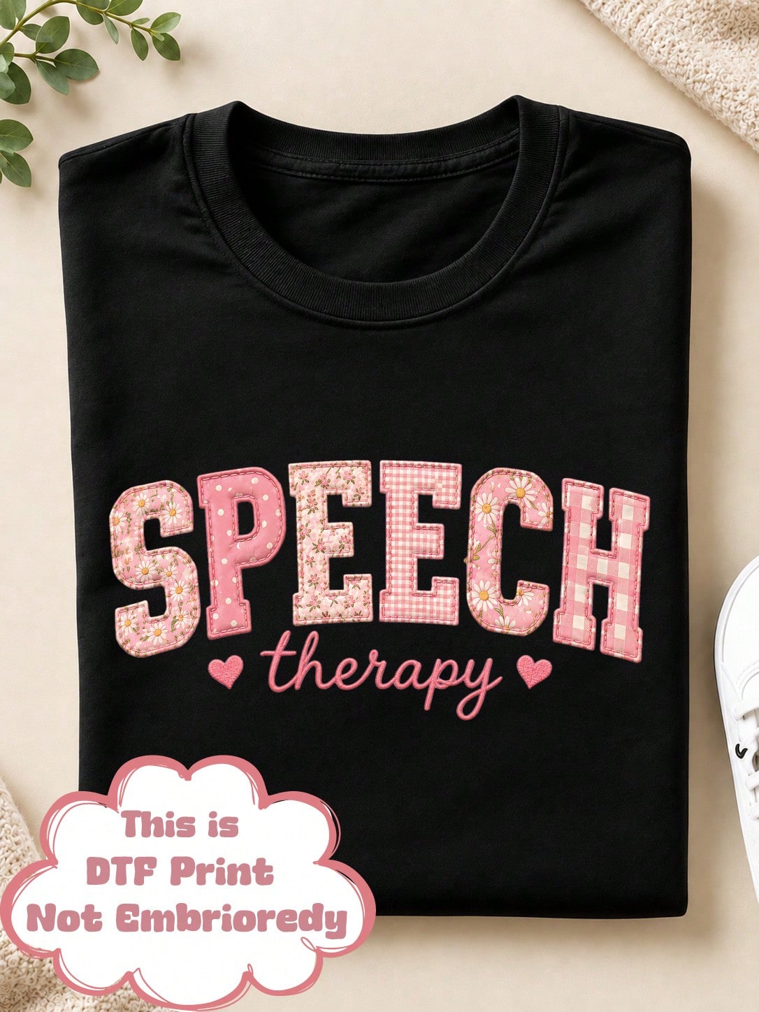 Speech Therapy Patchwork (DTF Graphic Print) Unisex T-Shirt