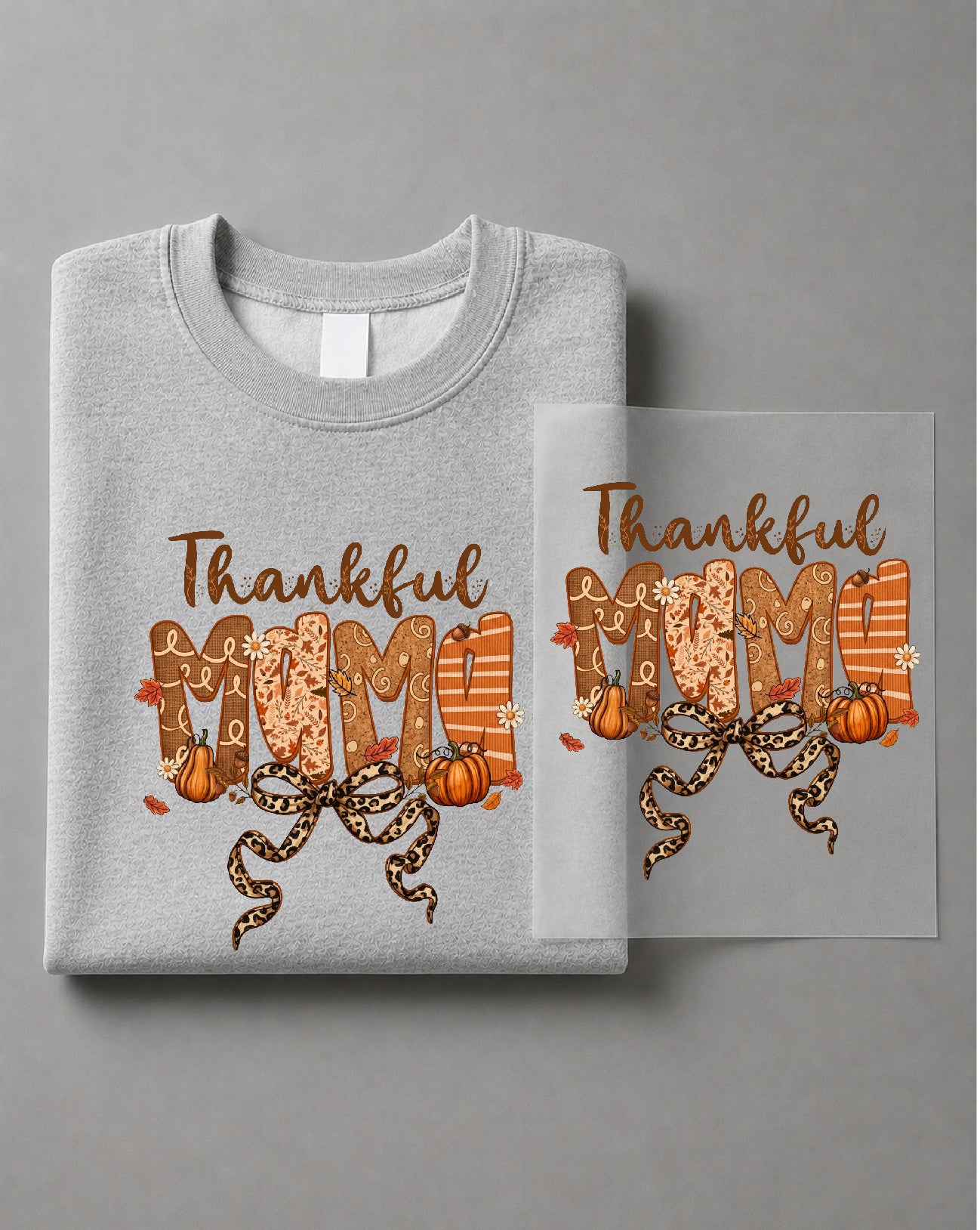 Thankful Mama Sweatshirt– Thanksgiving Graphic Crewneck, Fall Mom Shirt, Grateful Mama Shirt – DTF-19