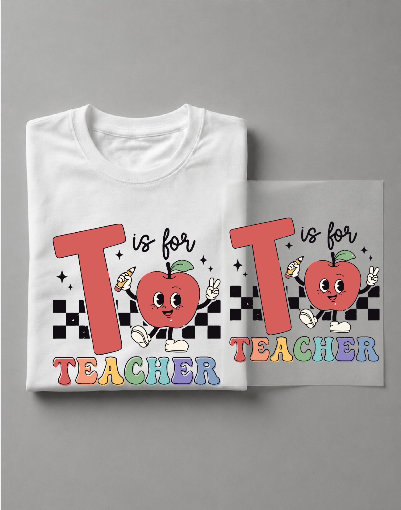 T Is for Teacher Shirt – Cute Teacher Graphic Tee, Classroom DTF, Educator Gift – DTF-21