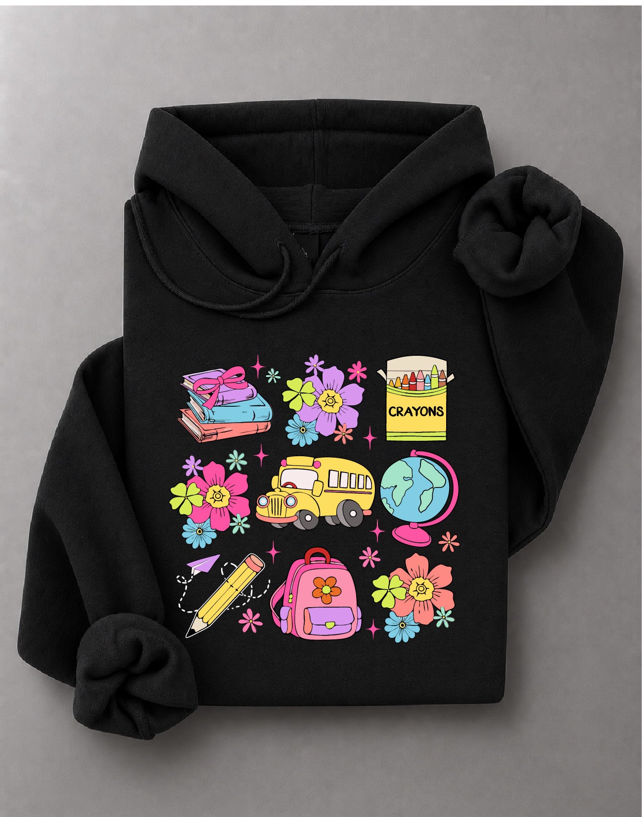 Coquette Teacher Hoodie – Bow Graphic, Preppy Educator Apparel, Classroom Gift – DTF-22