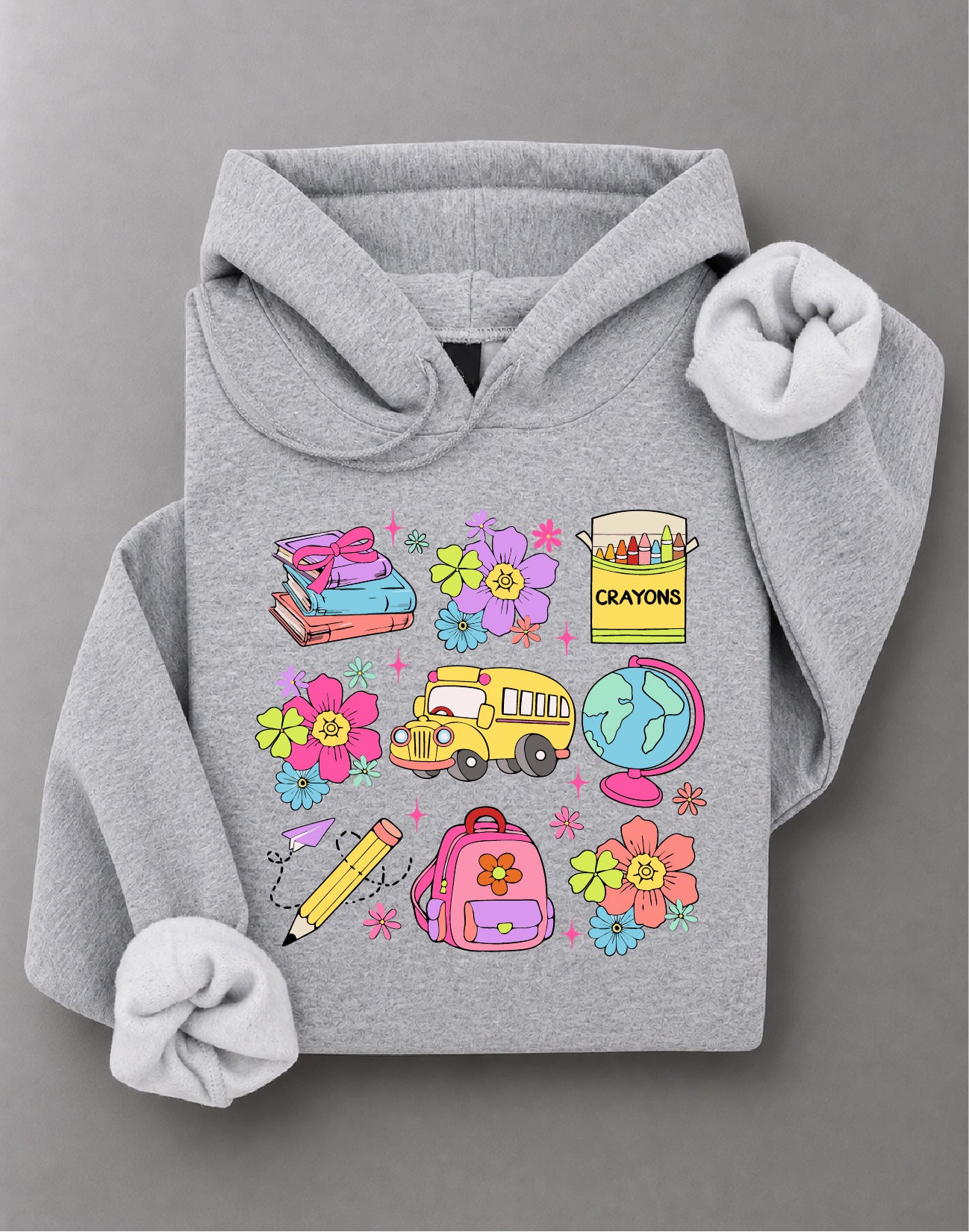 Coquette Teacher Hoodie – Bow Graphic, Preppy Educator Apparel, Classroom Gift – DTF-22