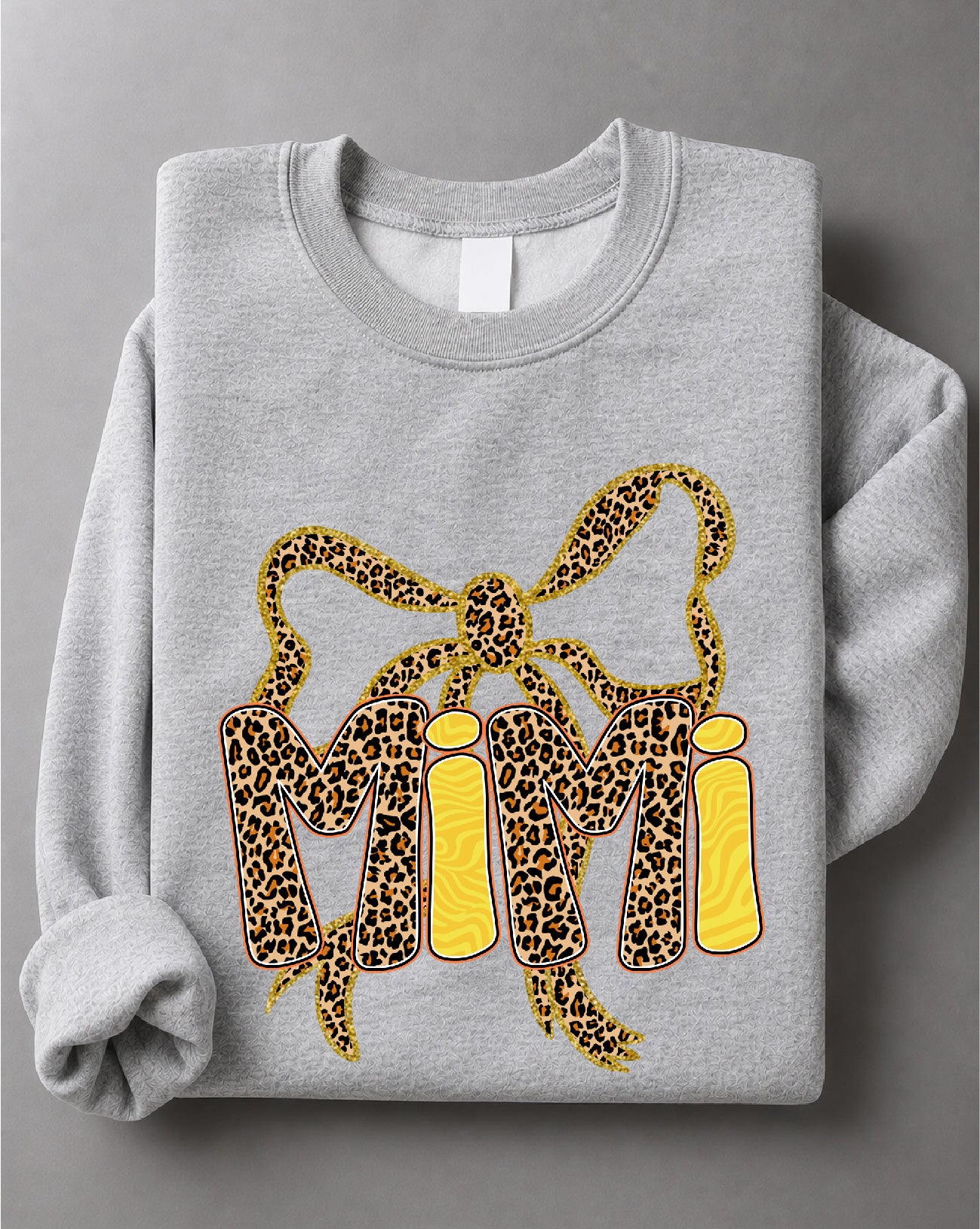 Preppy Mimi Leopard Sweatshirt – Leopard Graphic, Preppy Grandma Gift, Mimi Apparel – DTF-27