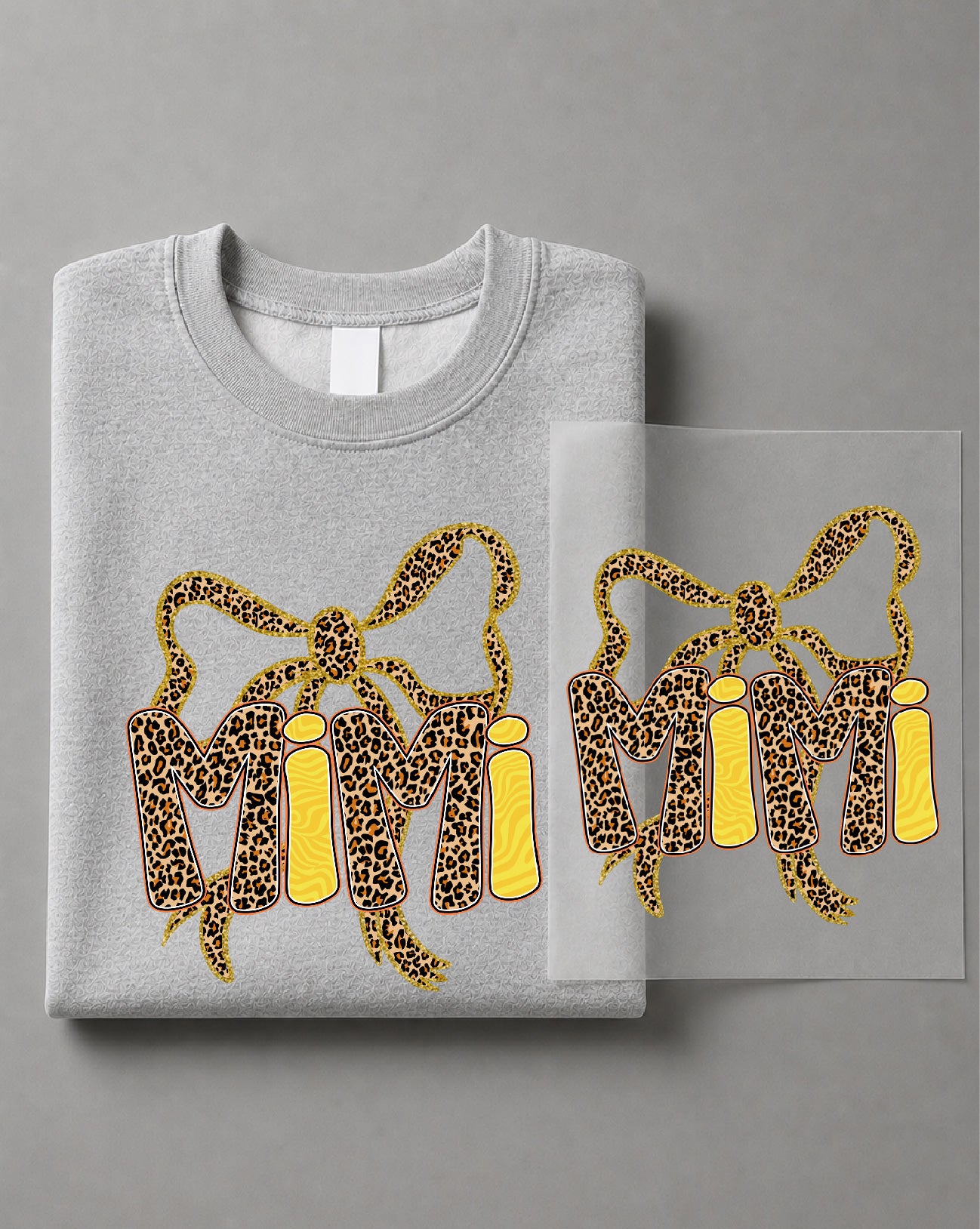 Preppy Mimi Leopard Sweatshirt – Leopard Graphic, Preppy Grandma Gift, Mimi Apparel – DTF-27