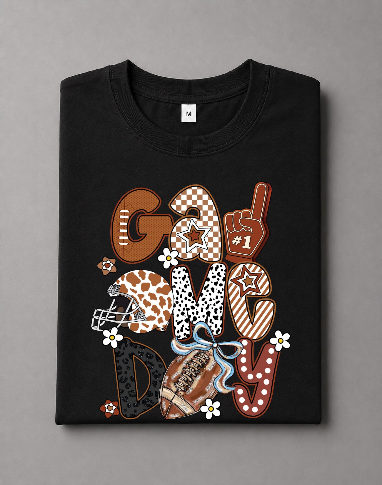 Retro Game Day Football Shirt – Vintage Football Graphic Tee, Game Day Sports Shirt – DTF-28