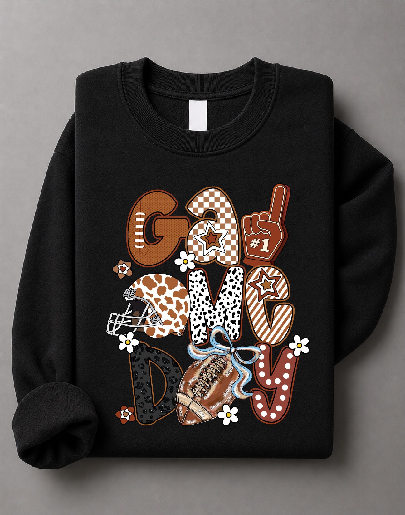 Retro Game Day Football Sweatshirt – Vintage Football Graphic, Game Day Sports Apparel – DTF-28
