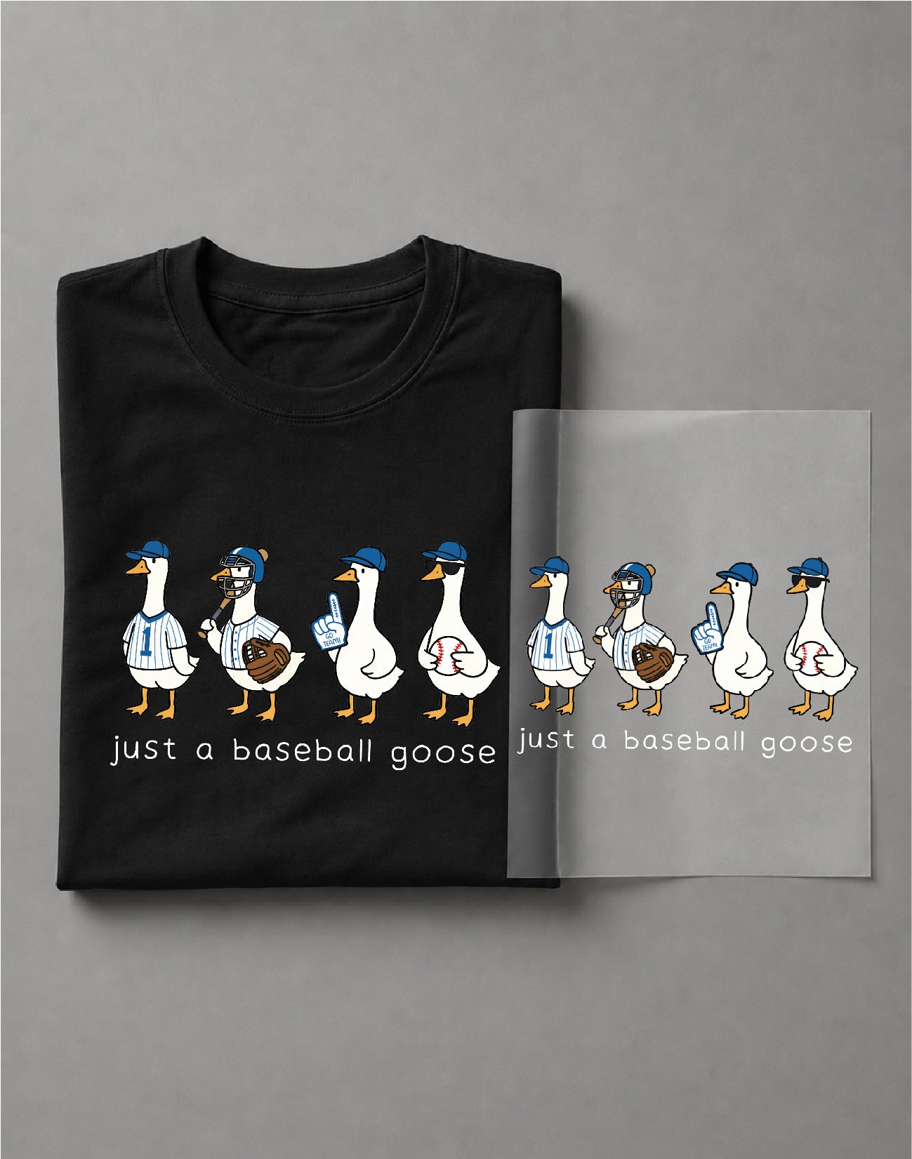 Just a Baseball Goose Shirt – Funny Goose Graphic Tee, Baseball Fan Shirt, Cute Sports Tee – DTF-29