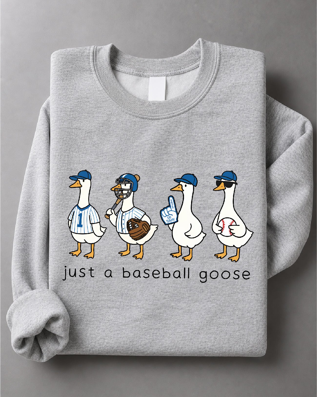 Just a Baseball Goose Sweatshirt – Funny Goose Graphic, Baseball Fan Apparel, Sports Gift – DTF-29