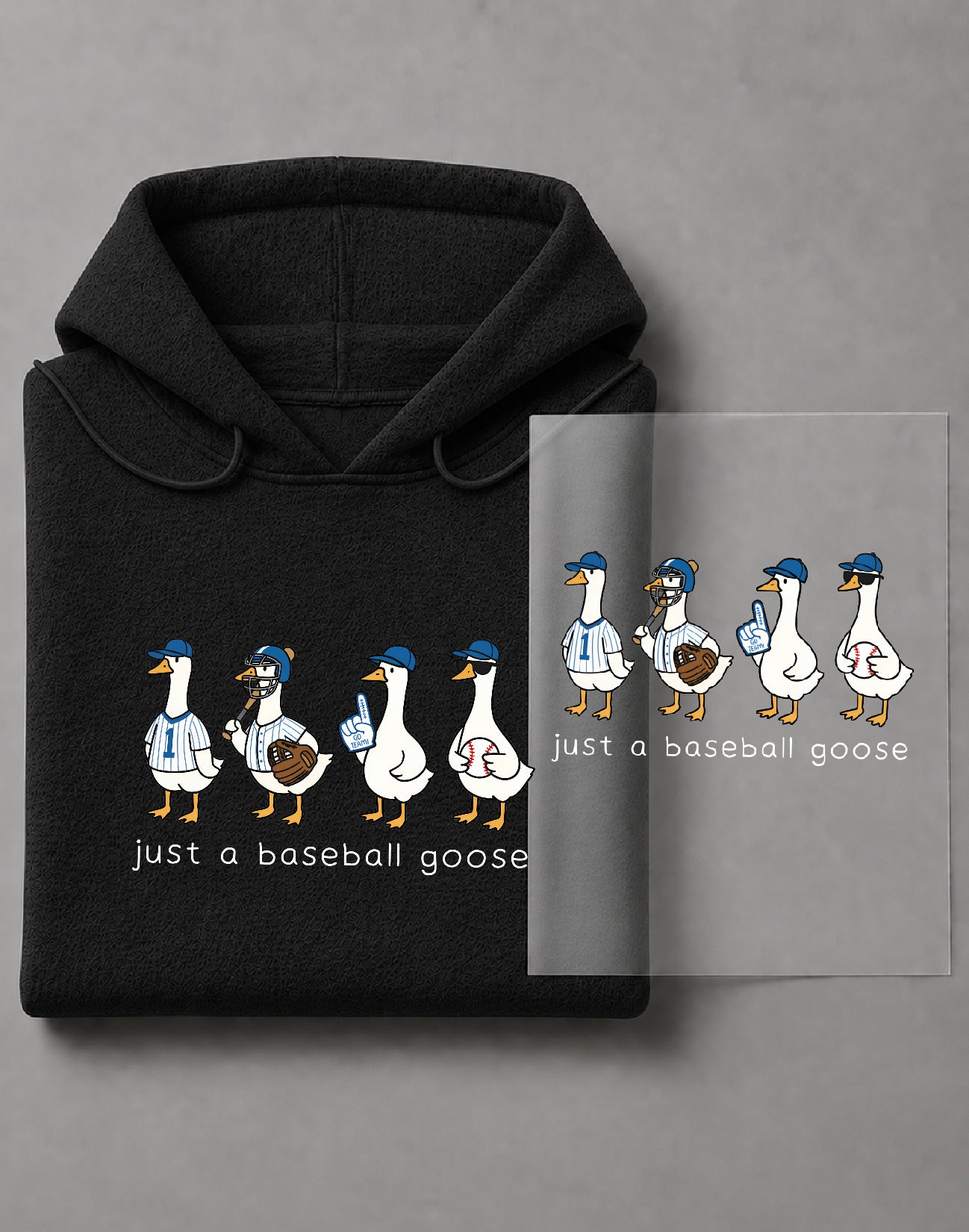 Just a Baseball Goose Hoodie – Funny Goose Graphic, Baseball Fan Apparel, Sports Gift – DTF-29