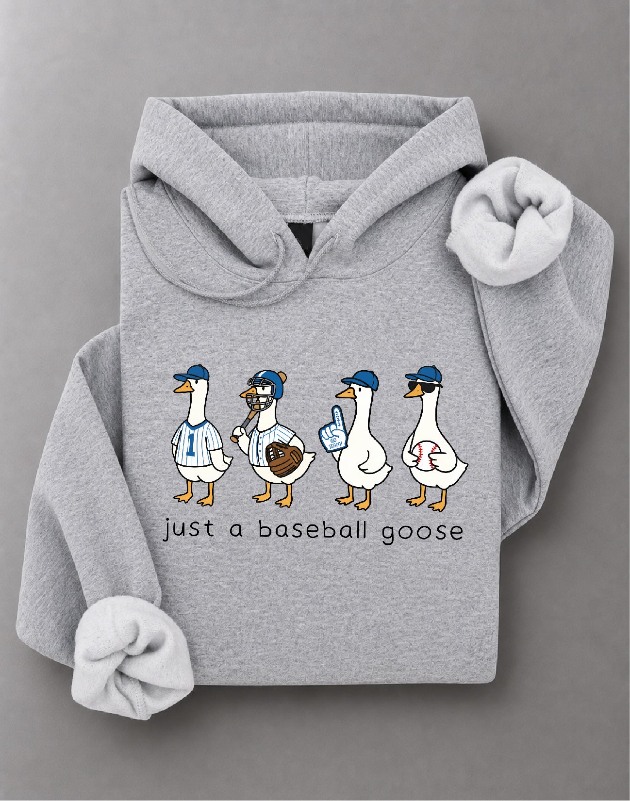 Just a Baseball Goose Hoodie – Funny Goose Graphic, Baseball Fan Apparel, Sports Gift – DTF-29