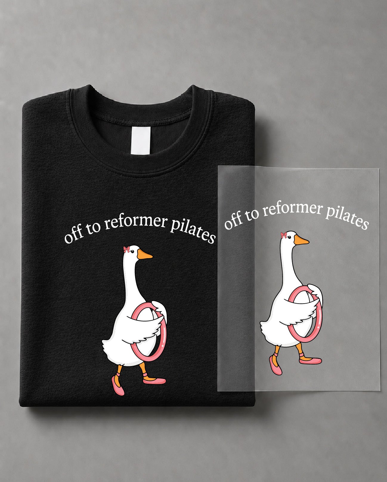 Off to Reformer Pilates Goose Sweatshirt – Funny Goose Graphic, Pilates Apparel, Workout Gift – DTF-30