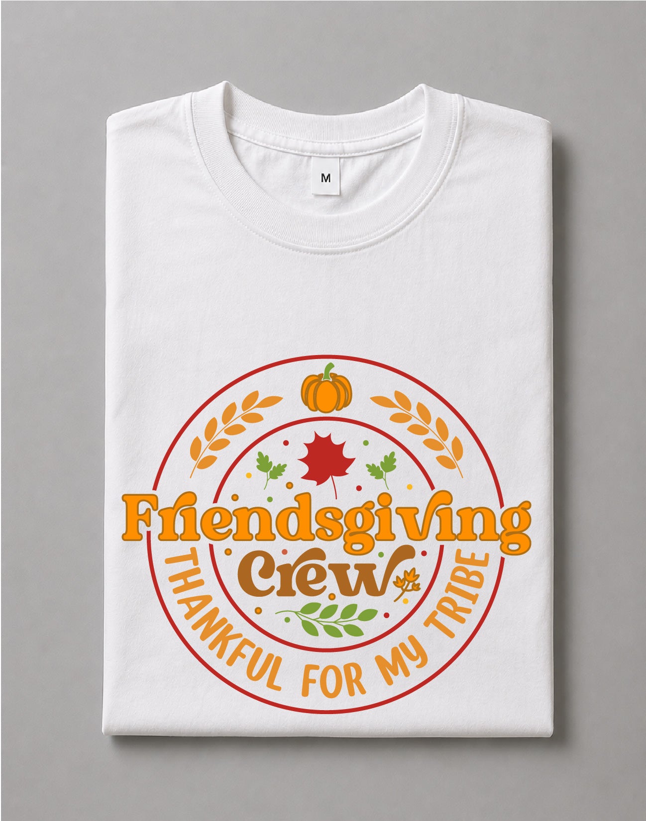 Friendsgiving Crew Shirt – Thankful For My Tribe Graphic Tee, Thanksgiving Friends Shirt – DTF-31