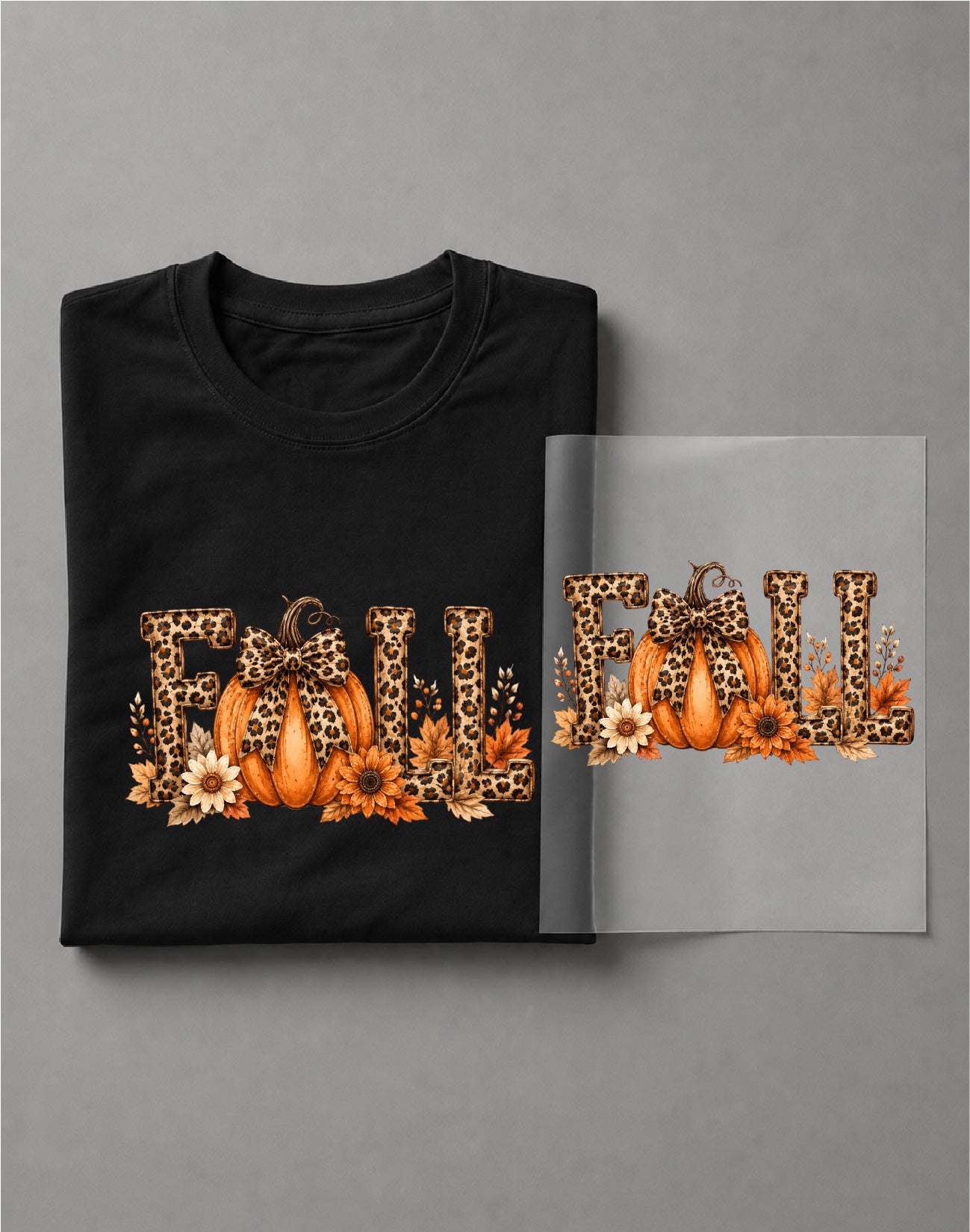 Autumn Leopard Fall Shirt – Leopard Graphic Tee, Fall Animal Print Shirt, Autumn Tee – DTF-33