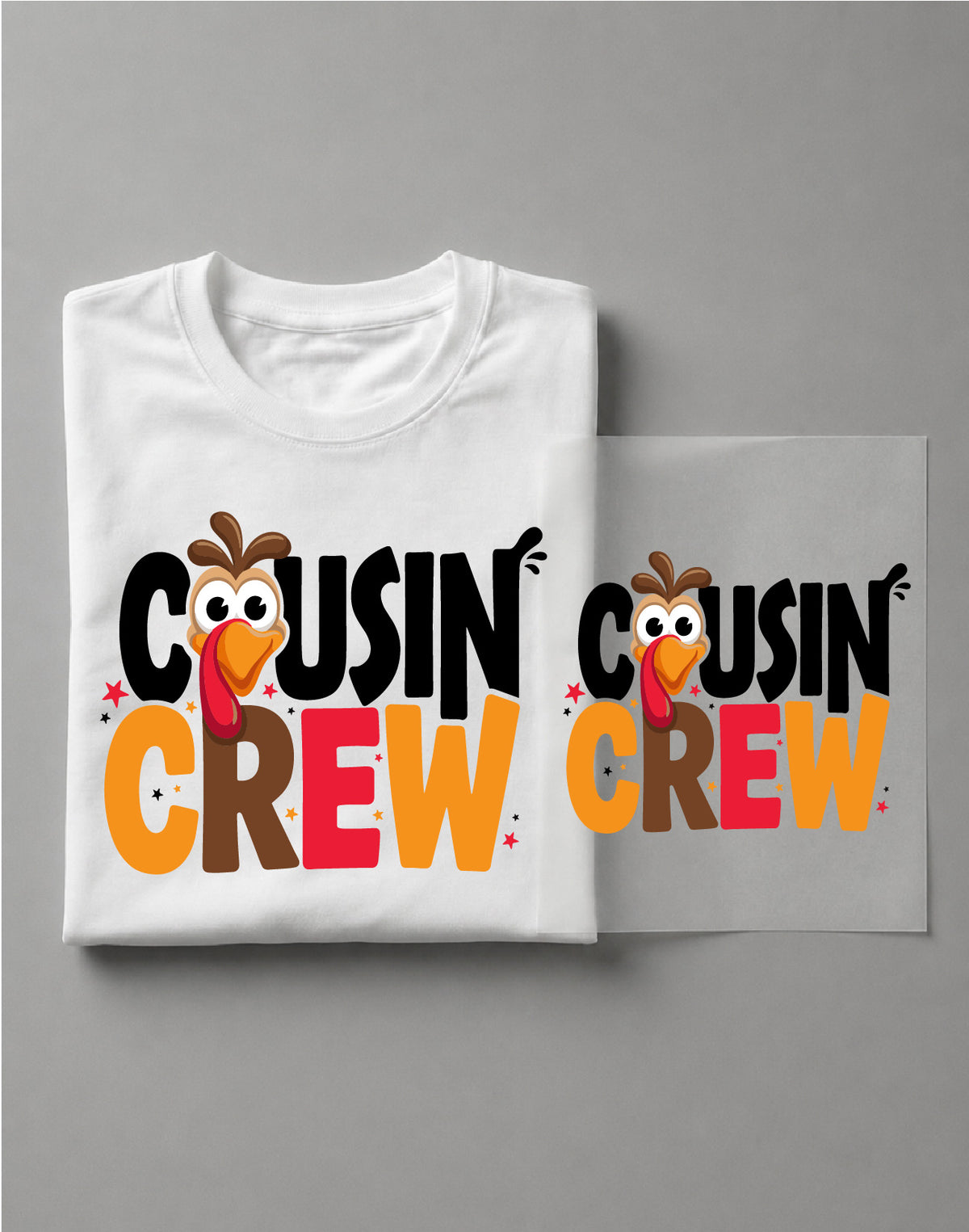 Cousin Crew Thanksgiving Shirt – Turkey Graphic Tee, Family Thanksgiving Shirt, Fall Cousin Tee – DTF-37