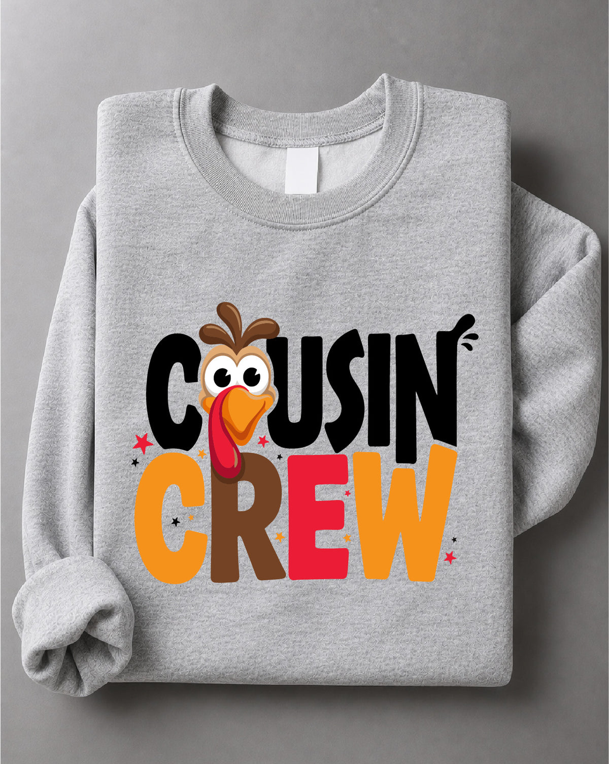 Cousin Crew Thanksgiving Sweatshirt – Turkey Graphic, Family Fall Apparel, Thanksgiving Gift – DTF-37