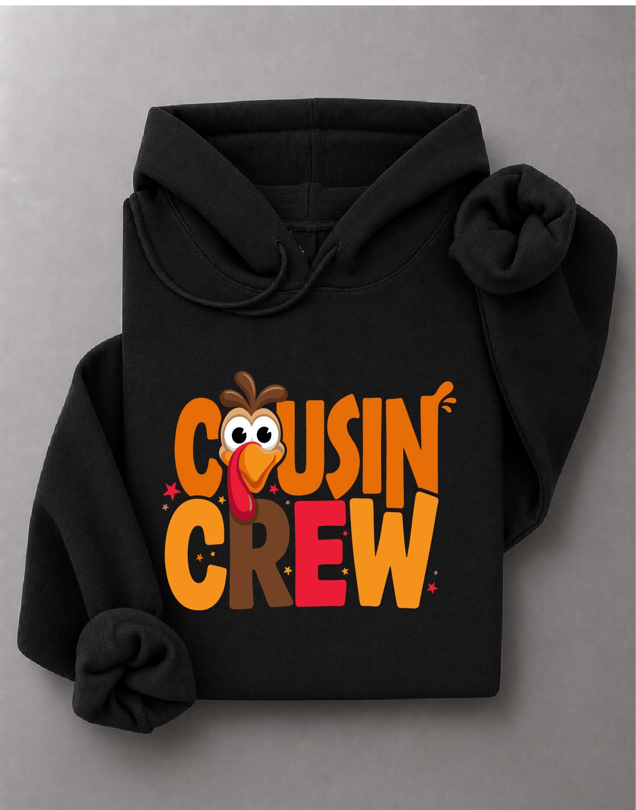Cousin Crew Thanksgiving Hoodie – Turkey Graphic, Family Fall Apparel, Thanksgiving Gift – DTF-37