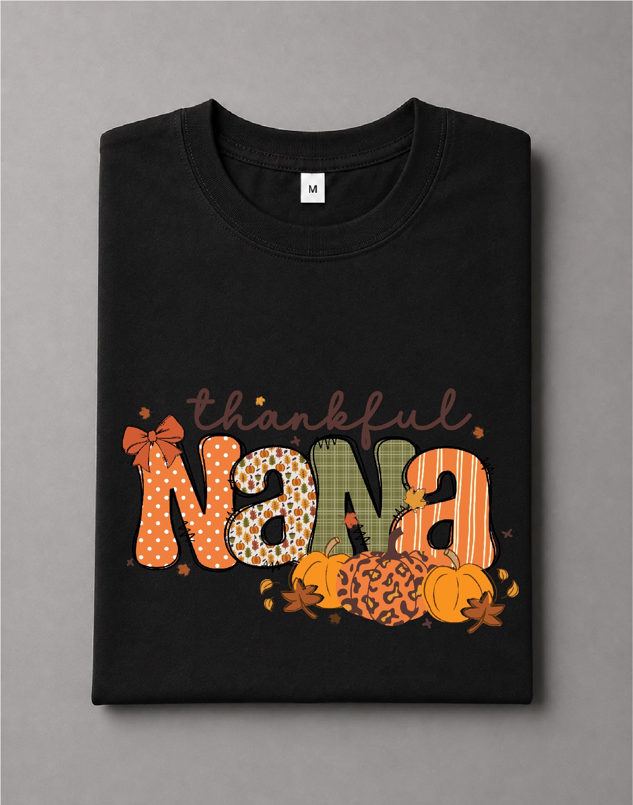 Thankful Nana Shirt – Thanksgiving Grandma Graphic Tee, Nana Shirt, Grateful Family Tee – DTF-39