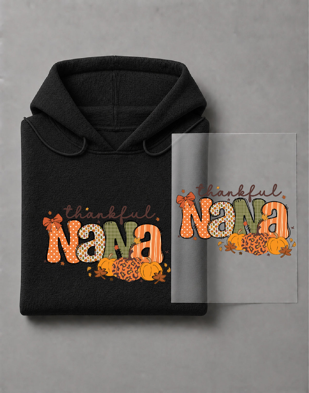 Thankful Nana Hoodie – Thanksgiving Grandma Graphic, Grateful Nana Gift, Fall Apparel – DTF-39