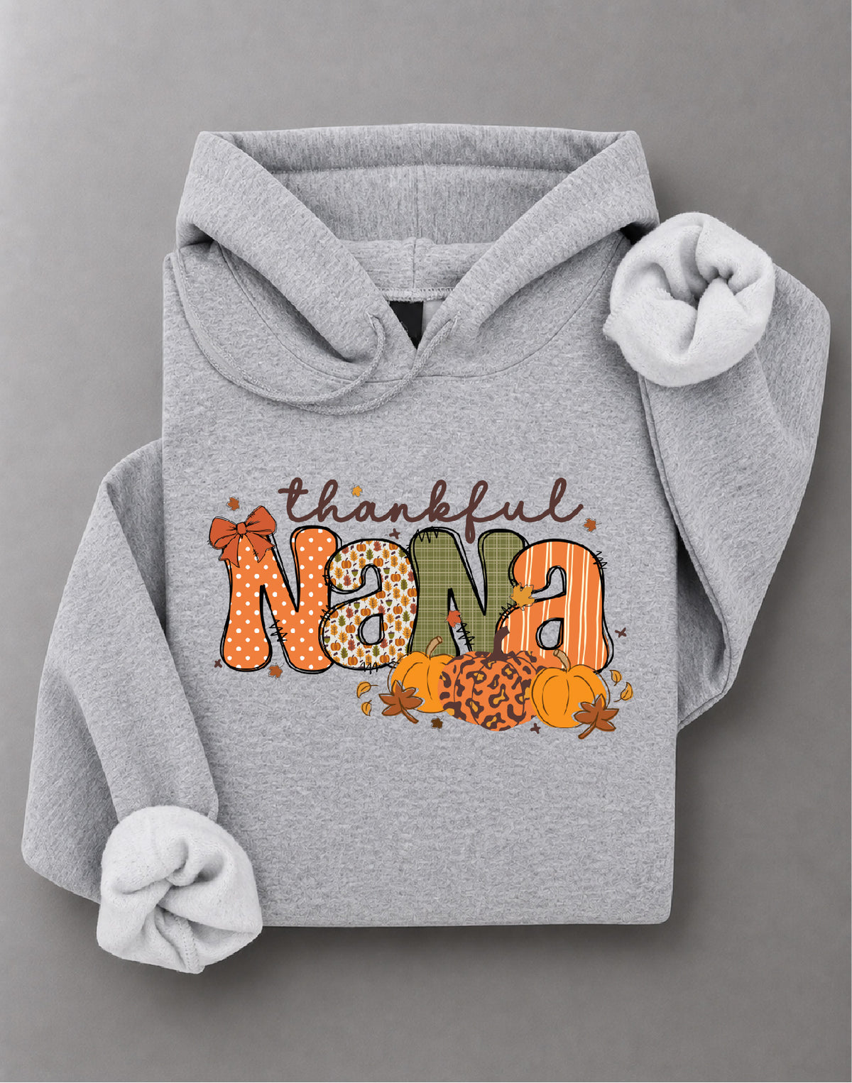 Thankful Nana Hoodie – Thanksgiving Grandma Graphic, Grateful Nana Gift, Fall Apparel – DTF-39