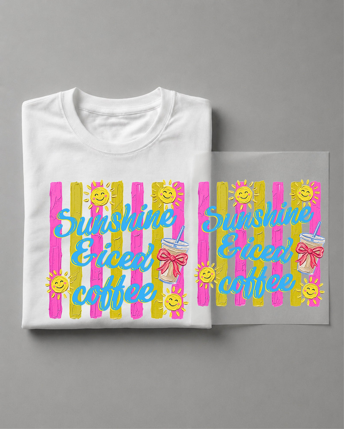 Sunshine & Iced Coffee Shirt – Summer Coffee Graphic Tee, Iced Coffee Lover Shirt, Sunshine Beach Aesthetic Tee – DTF-4