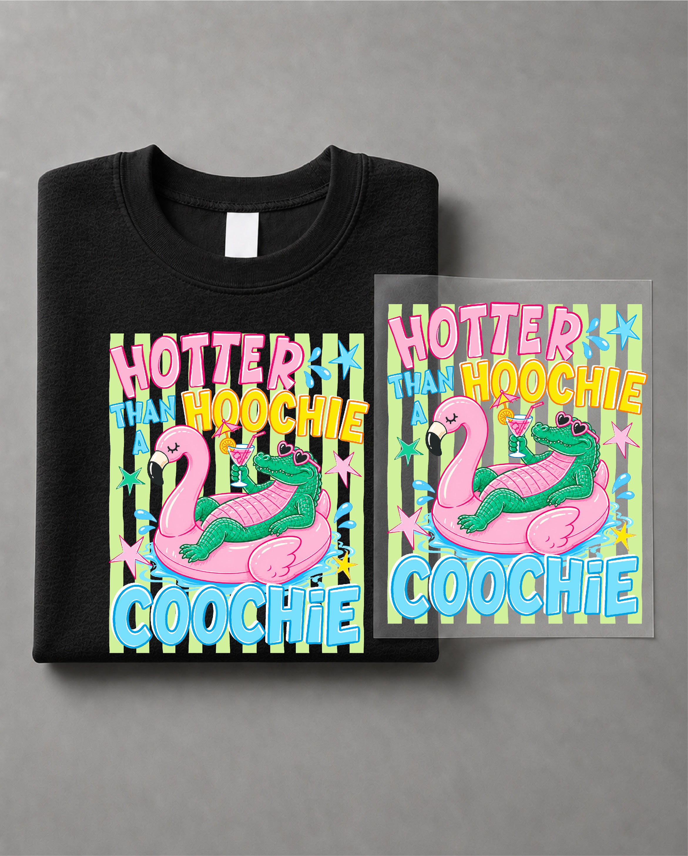 Hotter Than a Hoochie Coochie Sweatshirt– Funny Southern Graphic Sweater, Summer Party Shirt – DTF-5