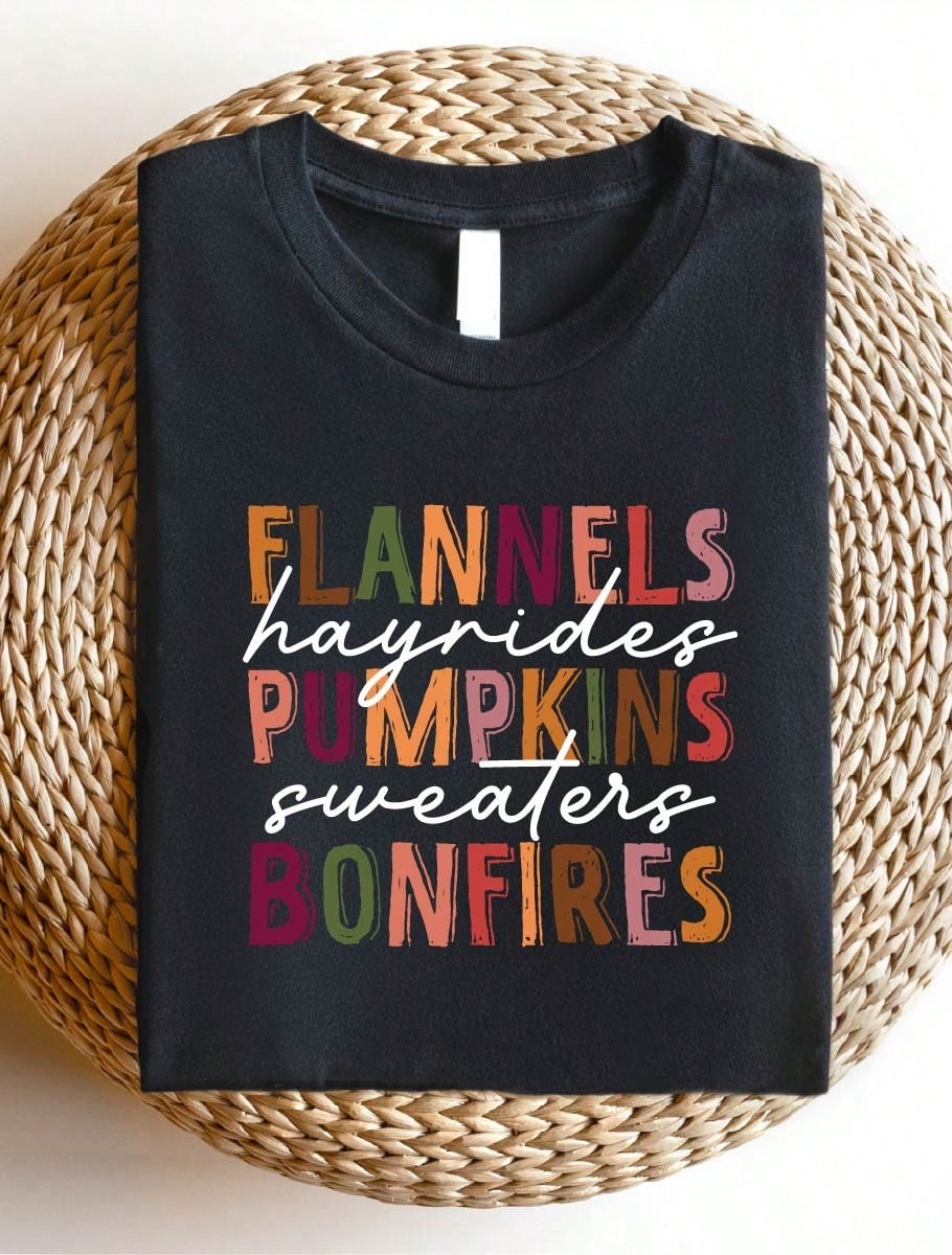 Flannels Pumpkin Bonfires T-Shirt