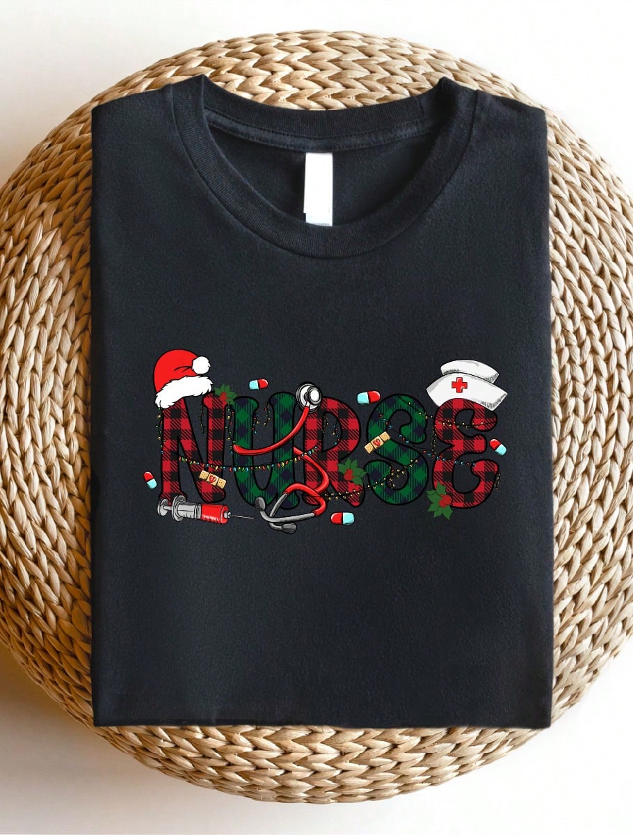 SHEIN SD Women Crew Neck Nurse T-Shirt