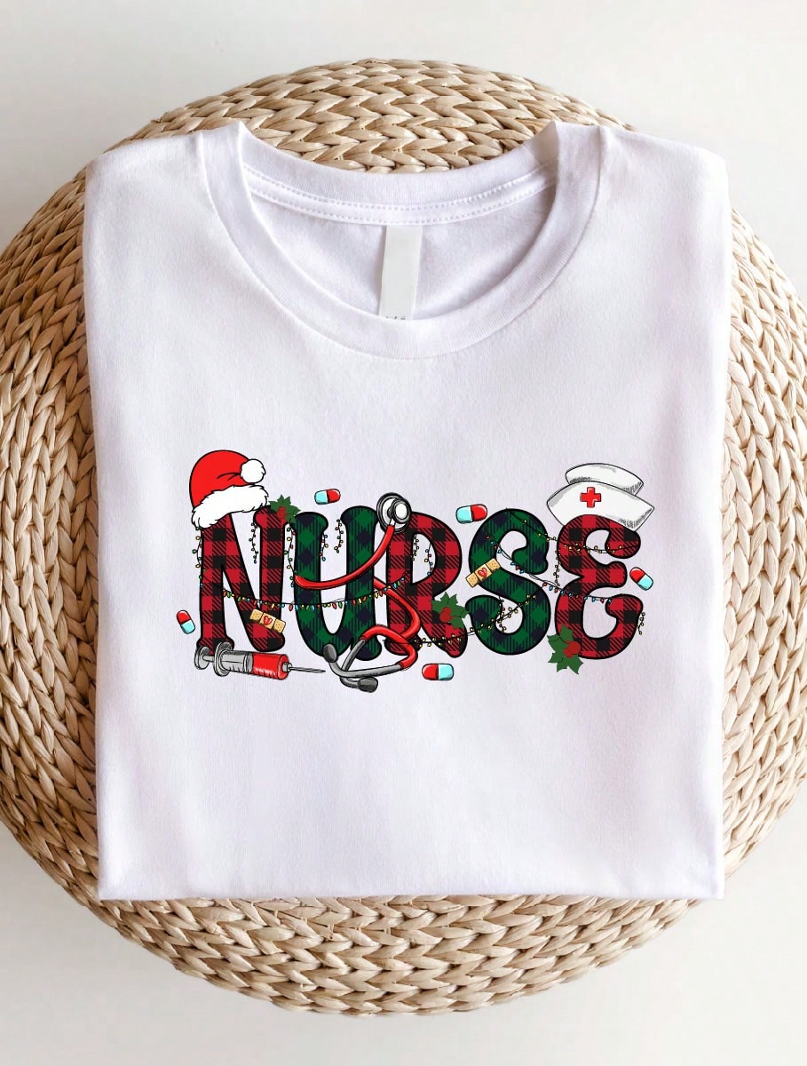 SHEIN SD Women Crew Neck Nurse T-Shirt