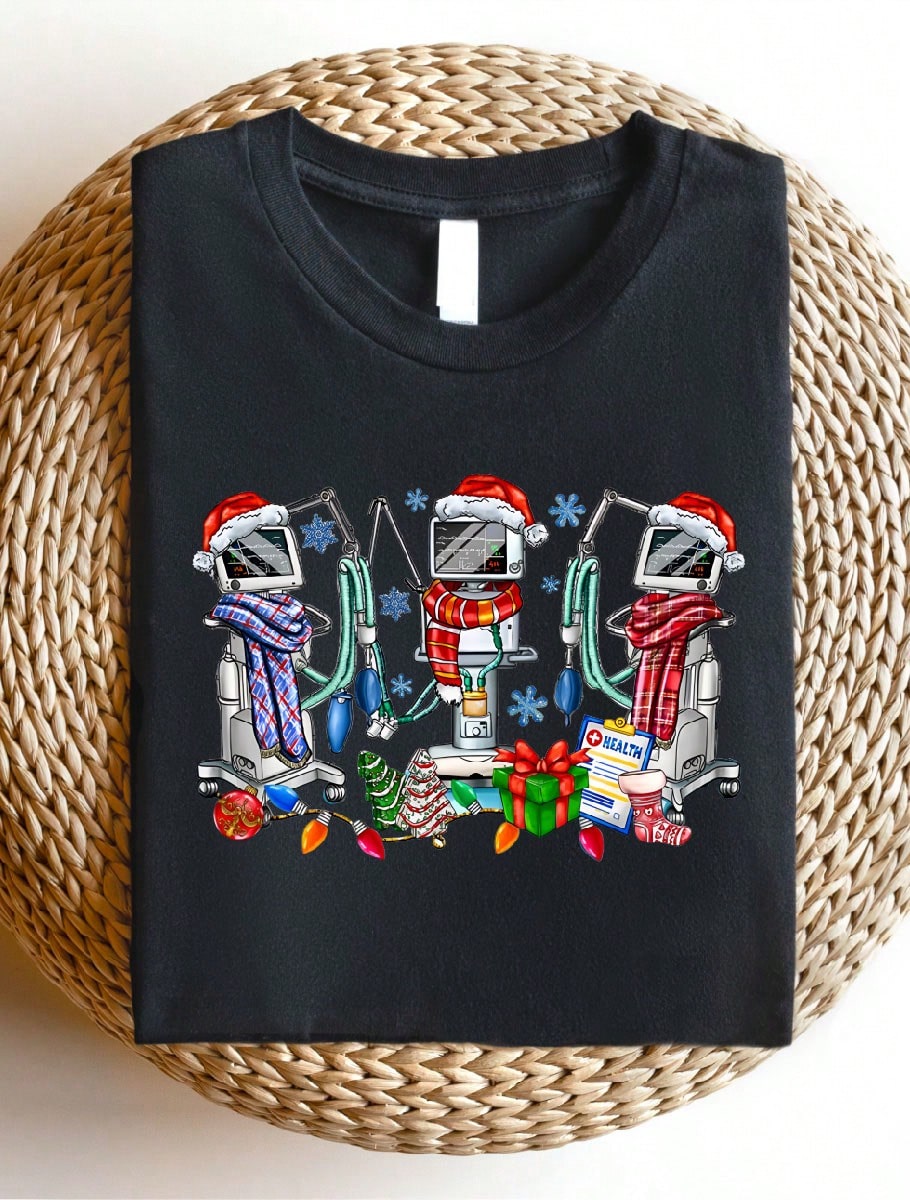 Ventilator Respiratory Therapist Christmas T-Shirt