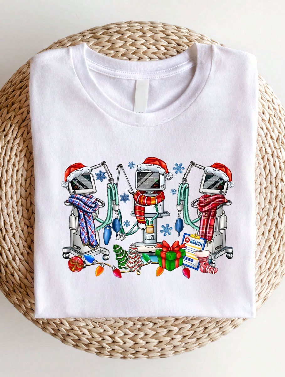 Ventilator Respiratory Therapist Christmas T-Shirt