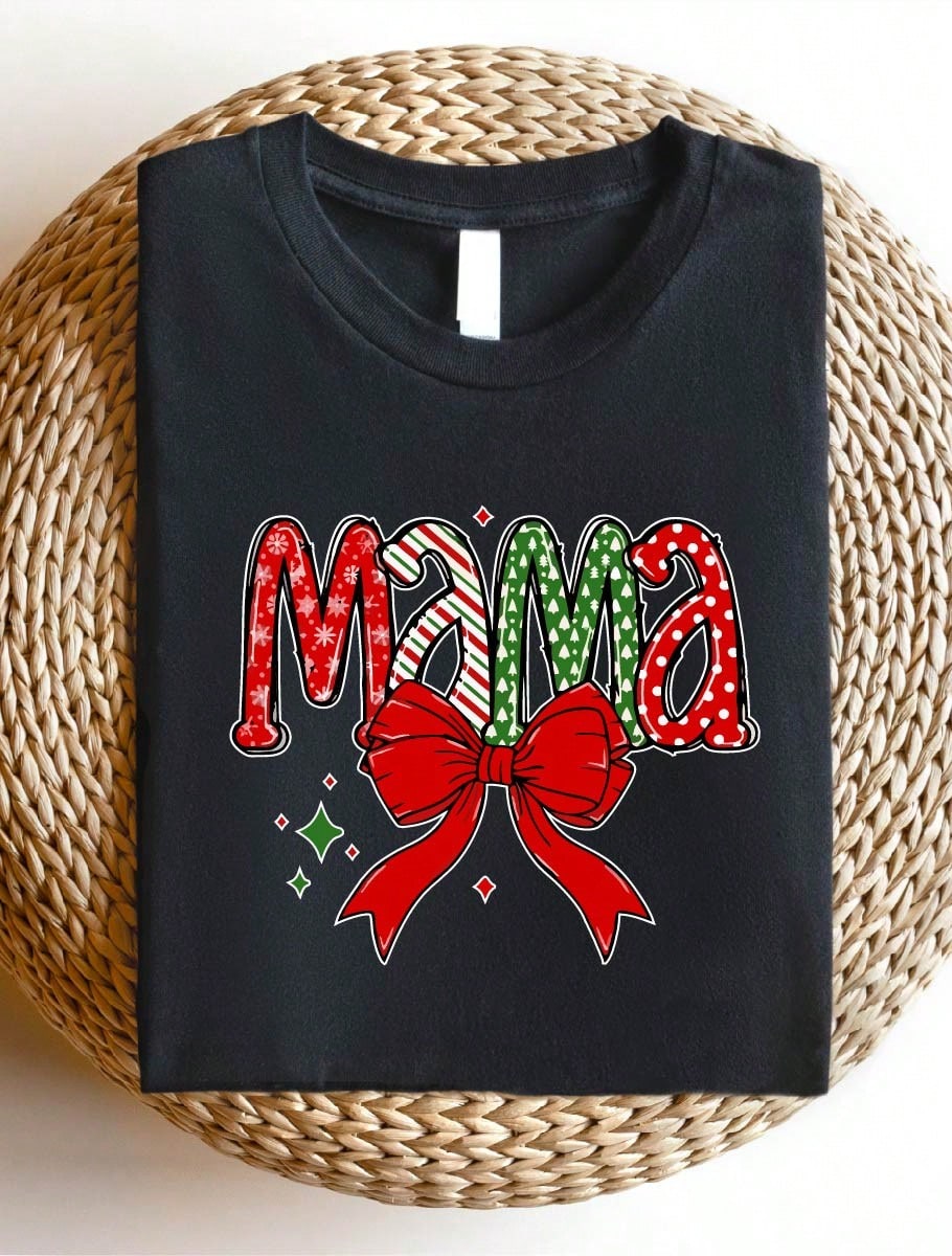 Colorful Coquette Christmas Mama T-Shirt