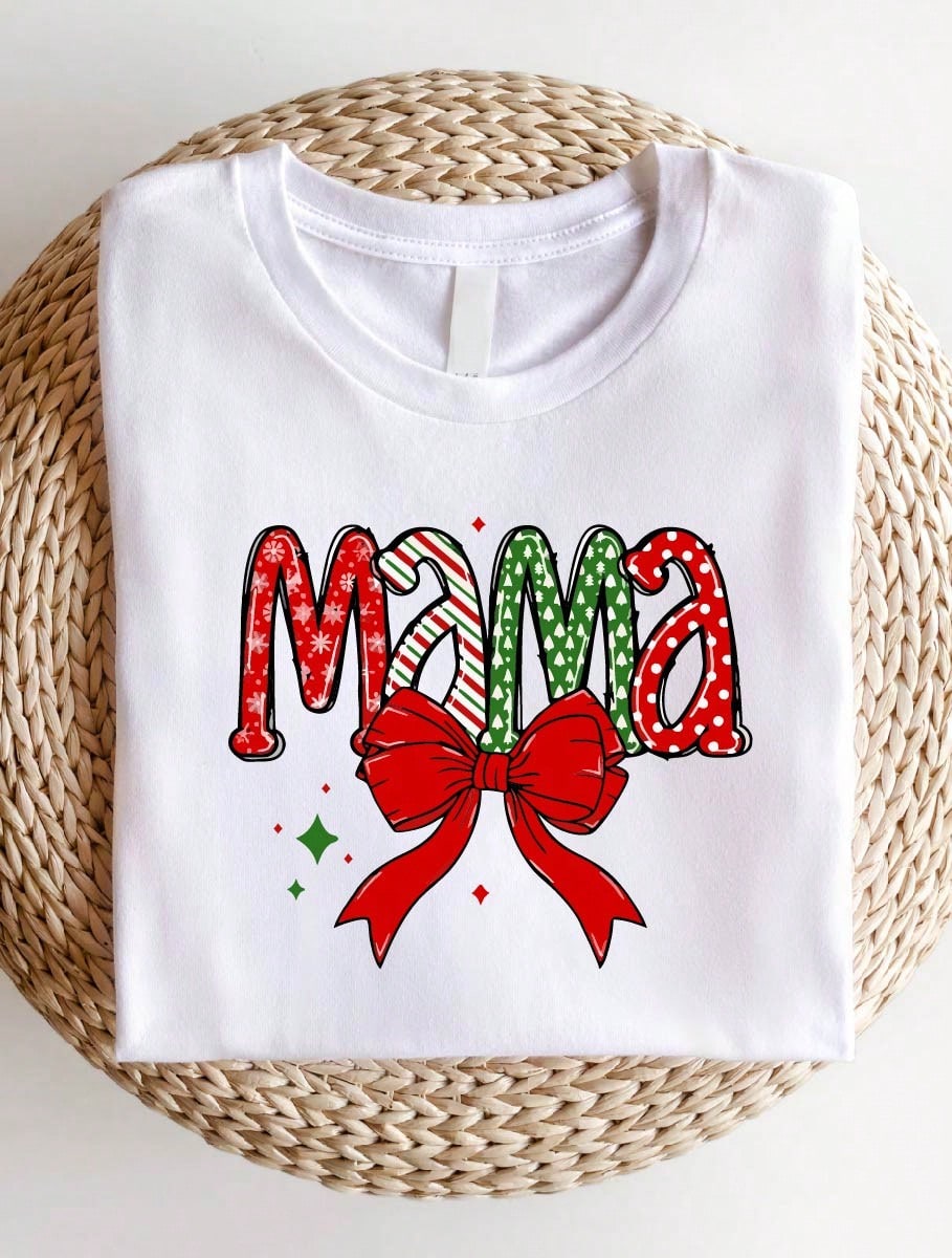 Colorful Coquette Christmas Mama T-Shirt